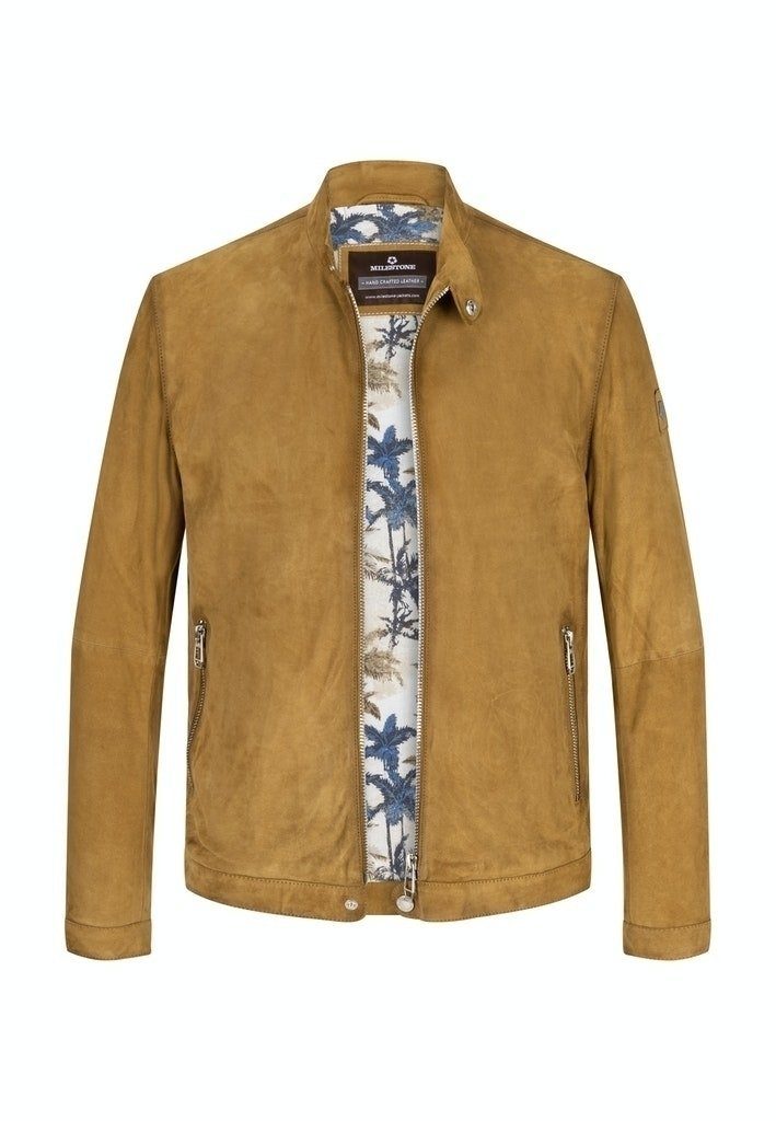 Milestone Lederjacke Milestone Herren Übergangsjacke Lederjacke Forest braun