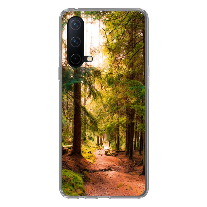 MuchoWow Handyhülle Wald - Weg - Bäume - Grün - Sonne - Natur Phone Case Handyhülle OnePlus Nord CE 5G Silikon Schutzhülle