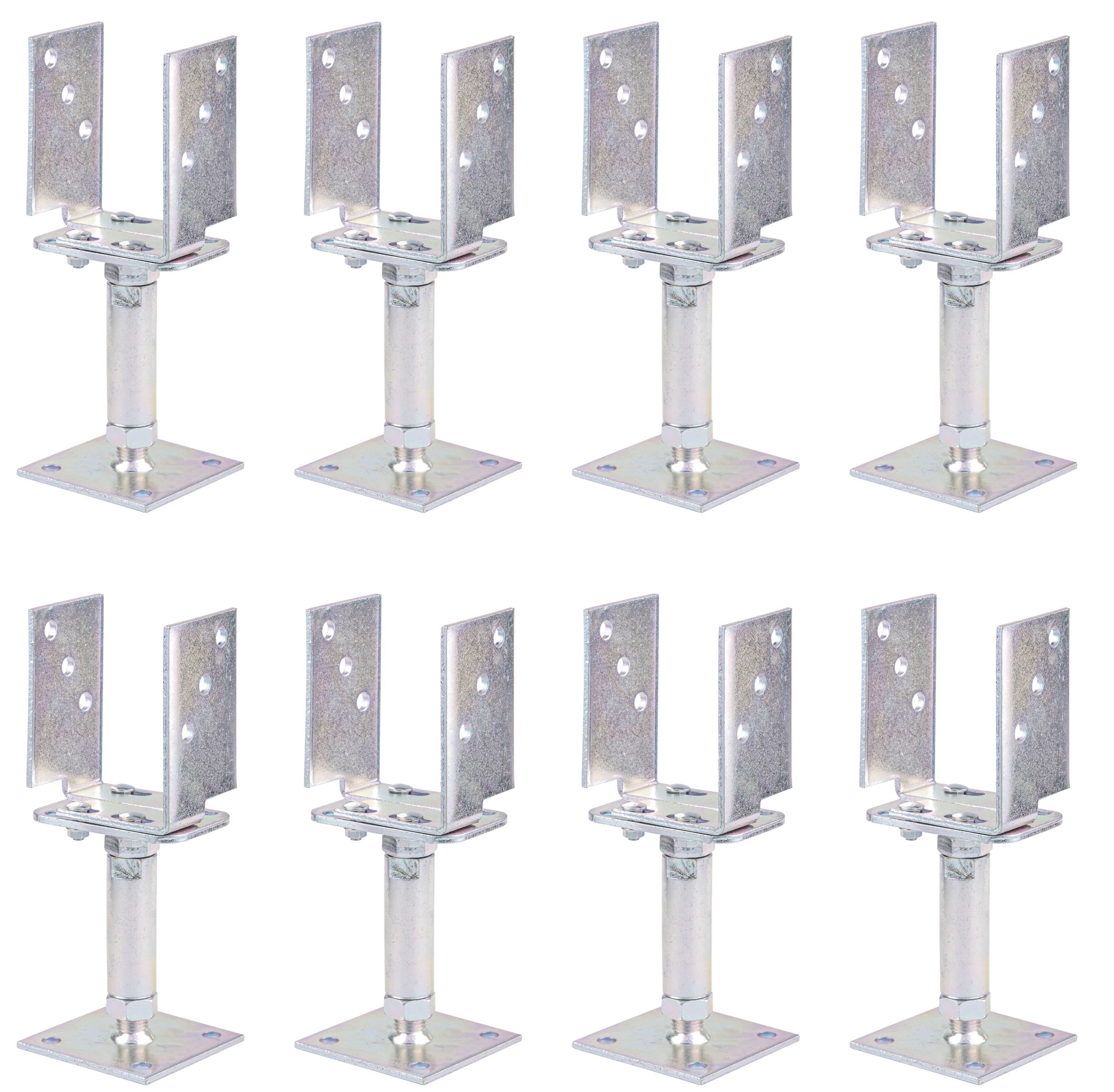 Alberts Pfostenträger Alberts 8 x U-Pfostenträger, Breite 71 - 161 mm, Bodenabstand 150 - 19, (8-St), 8x Alberts U-Pfostenträger im Bundle, galvanisch verzinkt, dickschicht