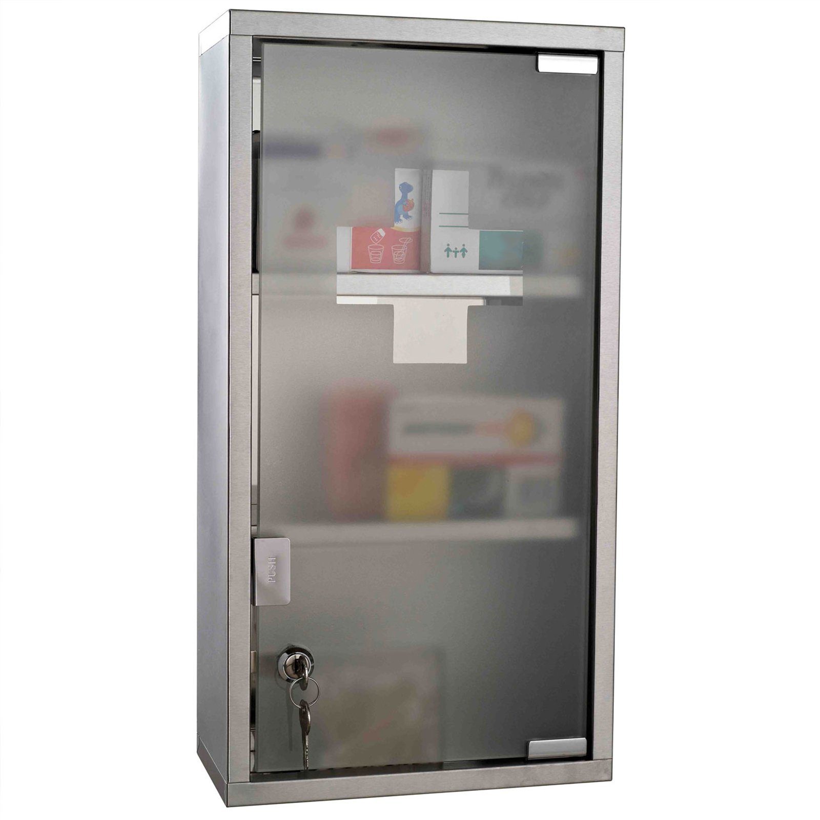 HOMCOM Medizinschrank Medikamentenschrank mit 3 Fächer – Bild 2 von 5