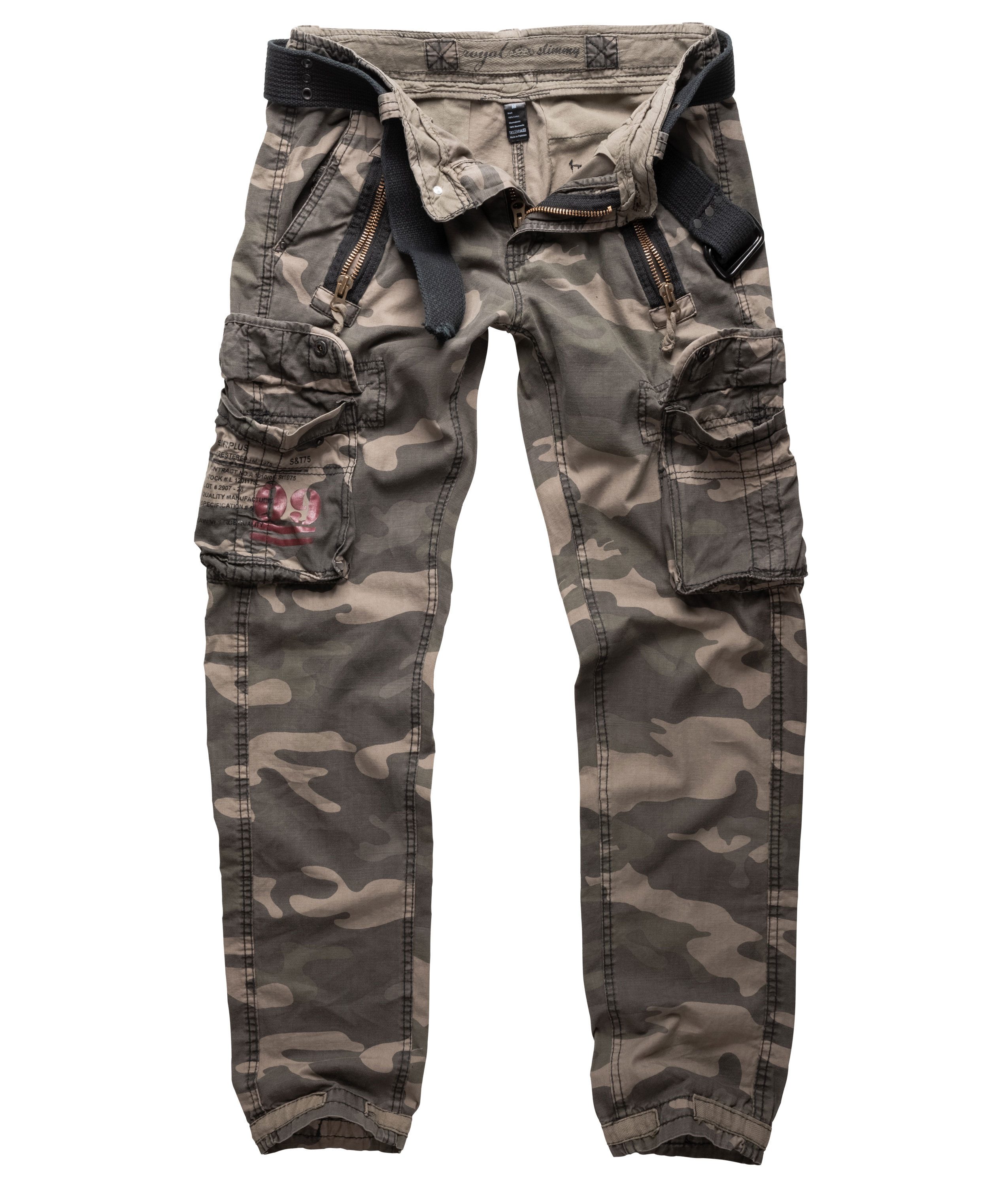 Trooper Cargohose Herren Traveler Slimmy Cargo Vintage Hose Army Outdoor Pants