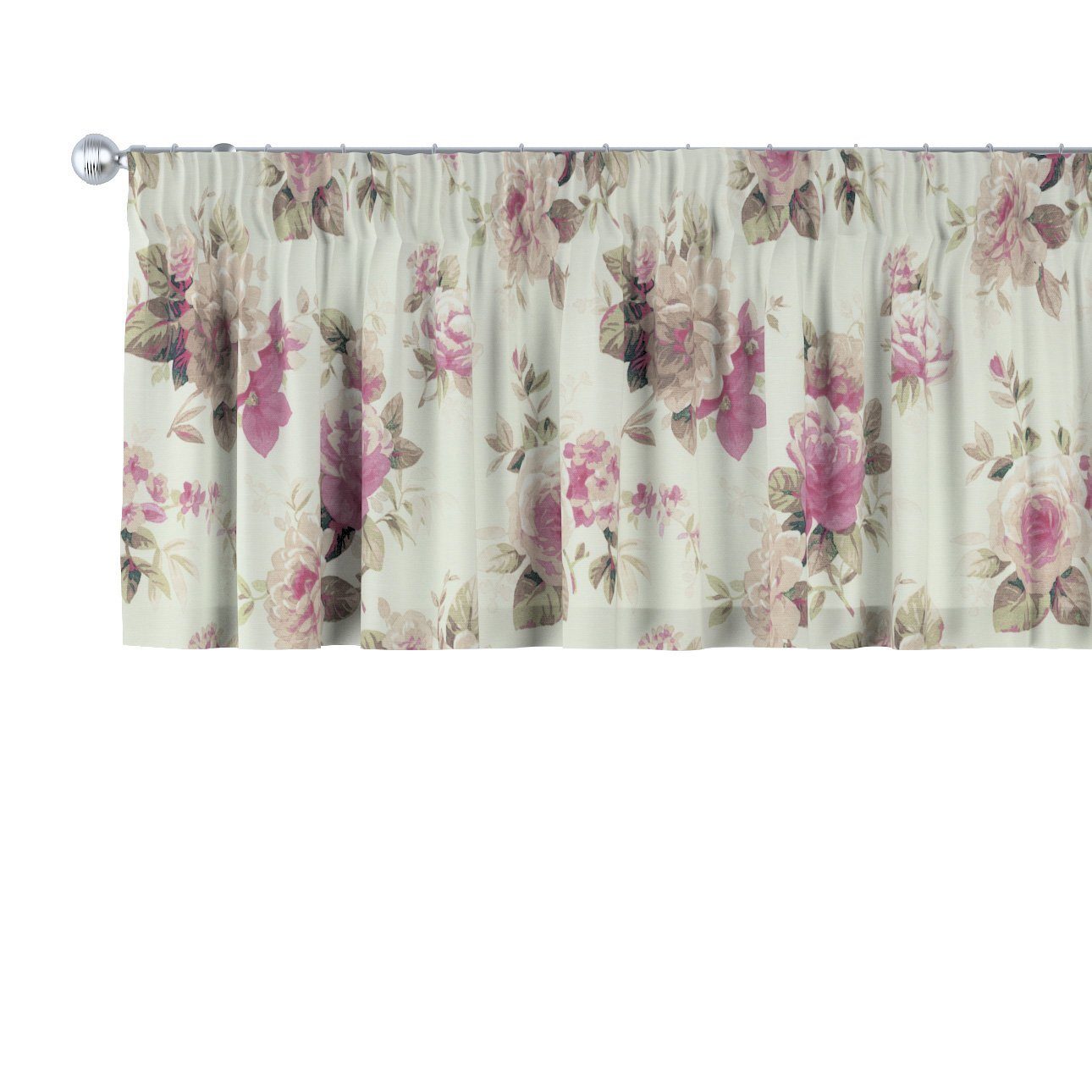 Vorhang mit Kräuselband 130 x 40 cm, Londres, Dekoria beige- rosa