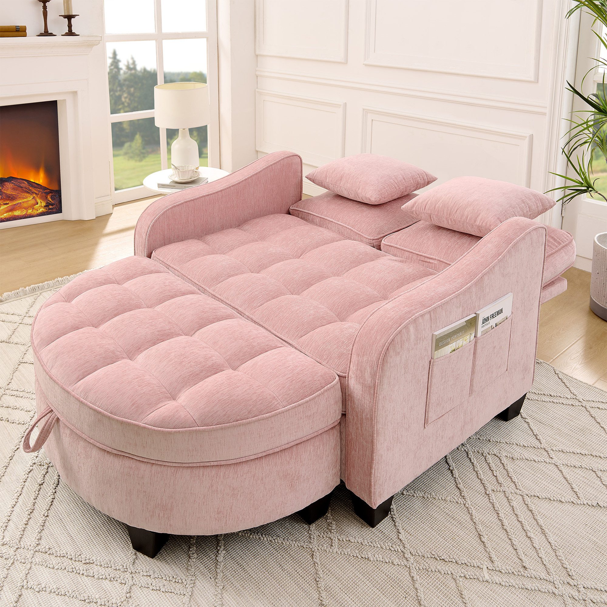 Odikalo Schlafsofa Multifunktions 2-in-1 Sofa-Bett Aufbewahrungs-Hocker Mehrfarbig