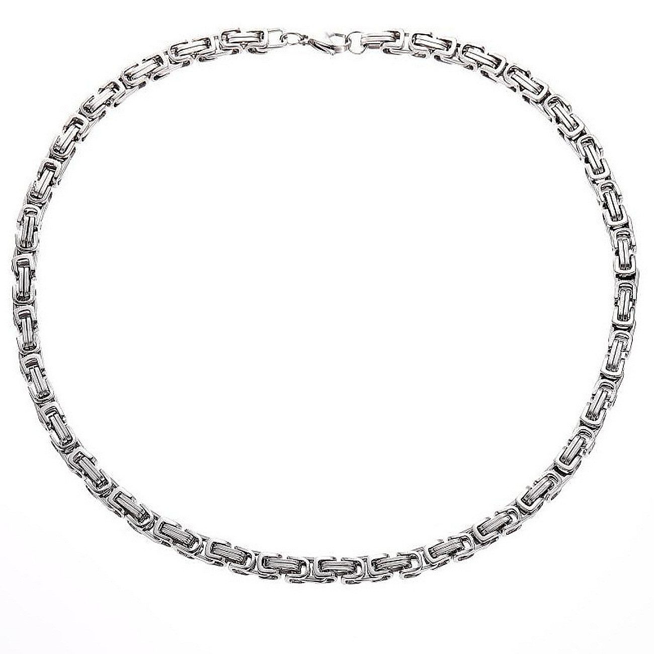 KARMA Königskette Halskette Herren aus robustem Edelstahl, PVD-beschichtet (Herrenschmuck Männerschmuck Hypoallergen wasserfest, 1-tlg., Perfekt als Geschenk lange Haltbarkeit), Breite 0,6 cm Karabinerverschluss Halskette Herren silber