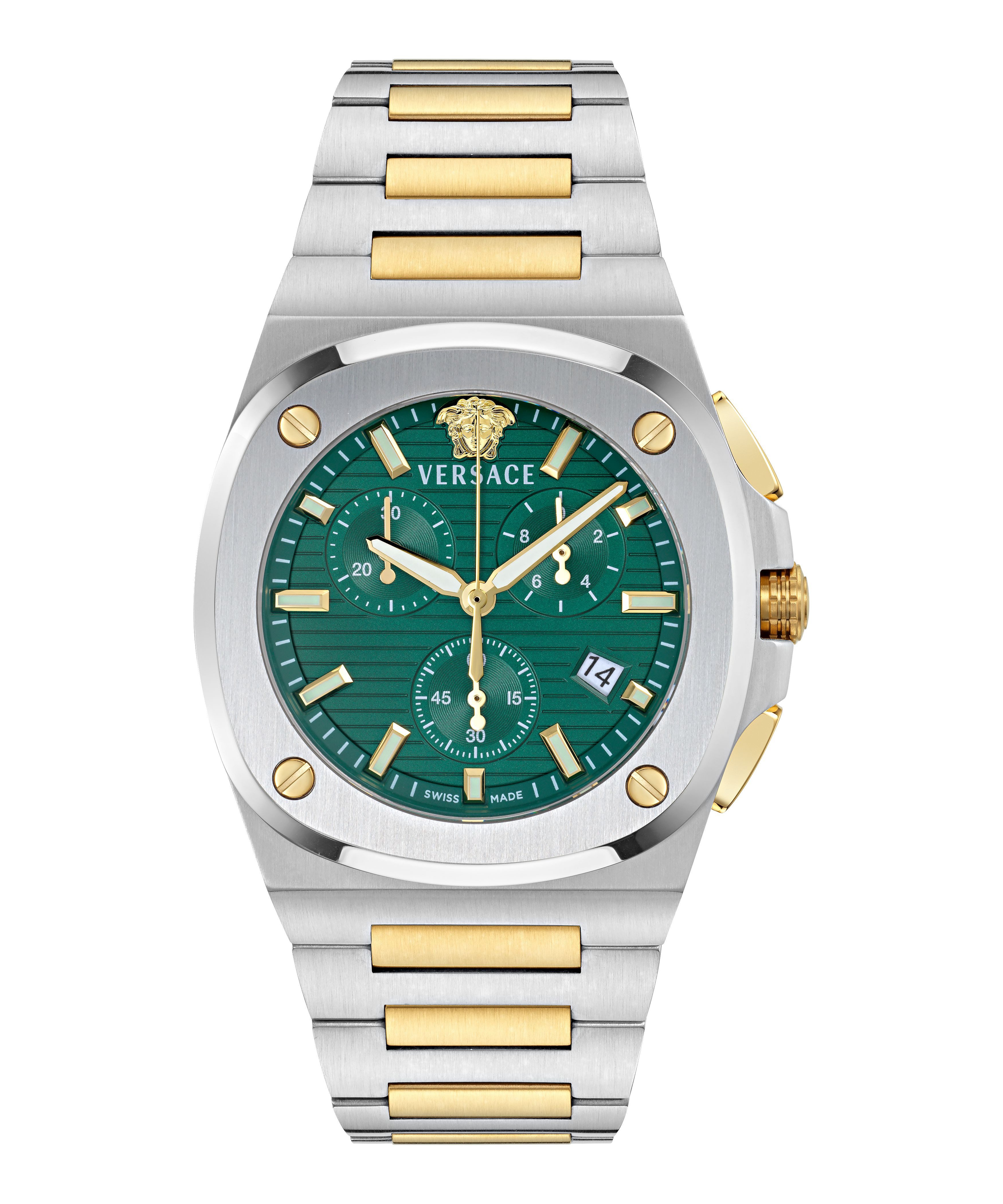Versace Chronograph TOLOMEO CHRONO VE7Y00326, Quarzuhr, Armbanduhr, Herrenuhr, Swiss Made, Edelstahlarmband, analog