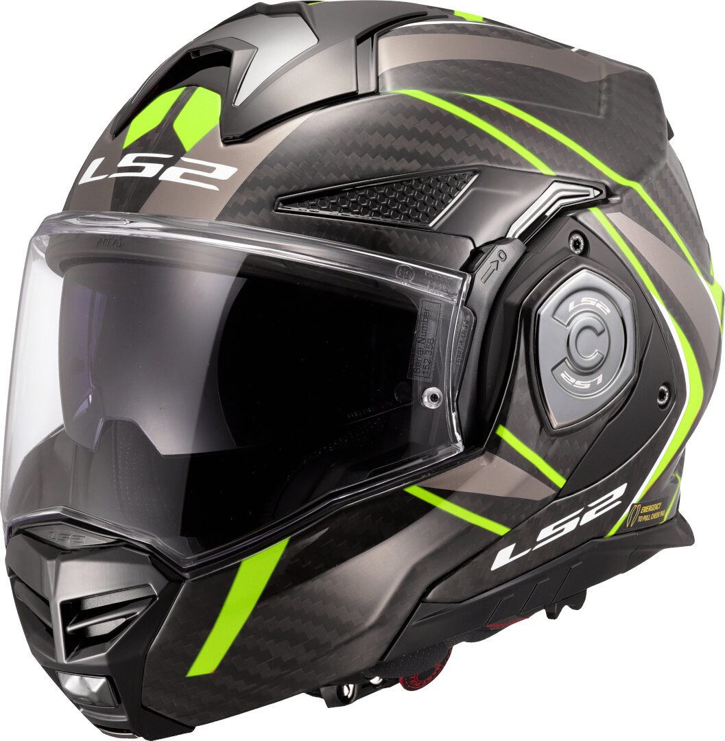 LS2 Motorradhelm FF901 Advant X Carbon Future II Klapphelm, Vorbereitet Für Kommunikationssystem,notfallsystem-polsterung (eq