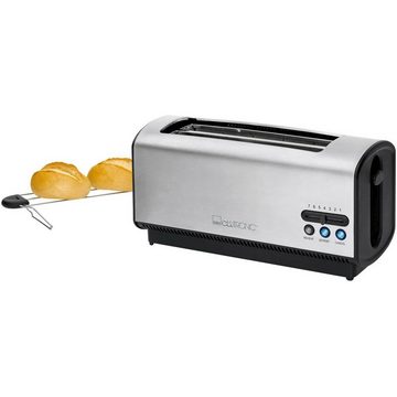 CLATRONIC Toaster Langschlitztoaster inox, 4 Fonduegabeln