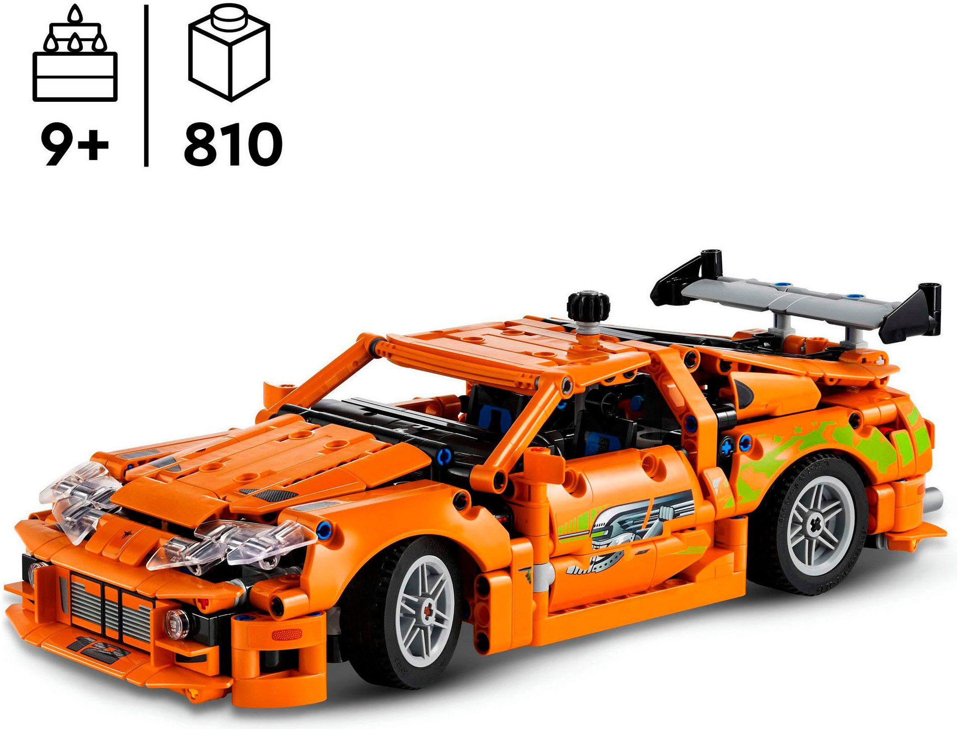 LEGO® Fast and Furious Toyota Supra MK4 (42204), LEGO® Technic Konstruktionsspielsteine, (810 St), Made in Europe