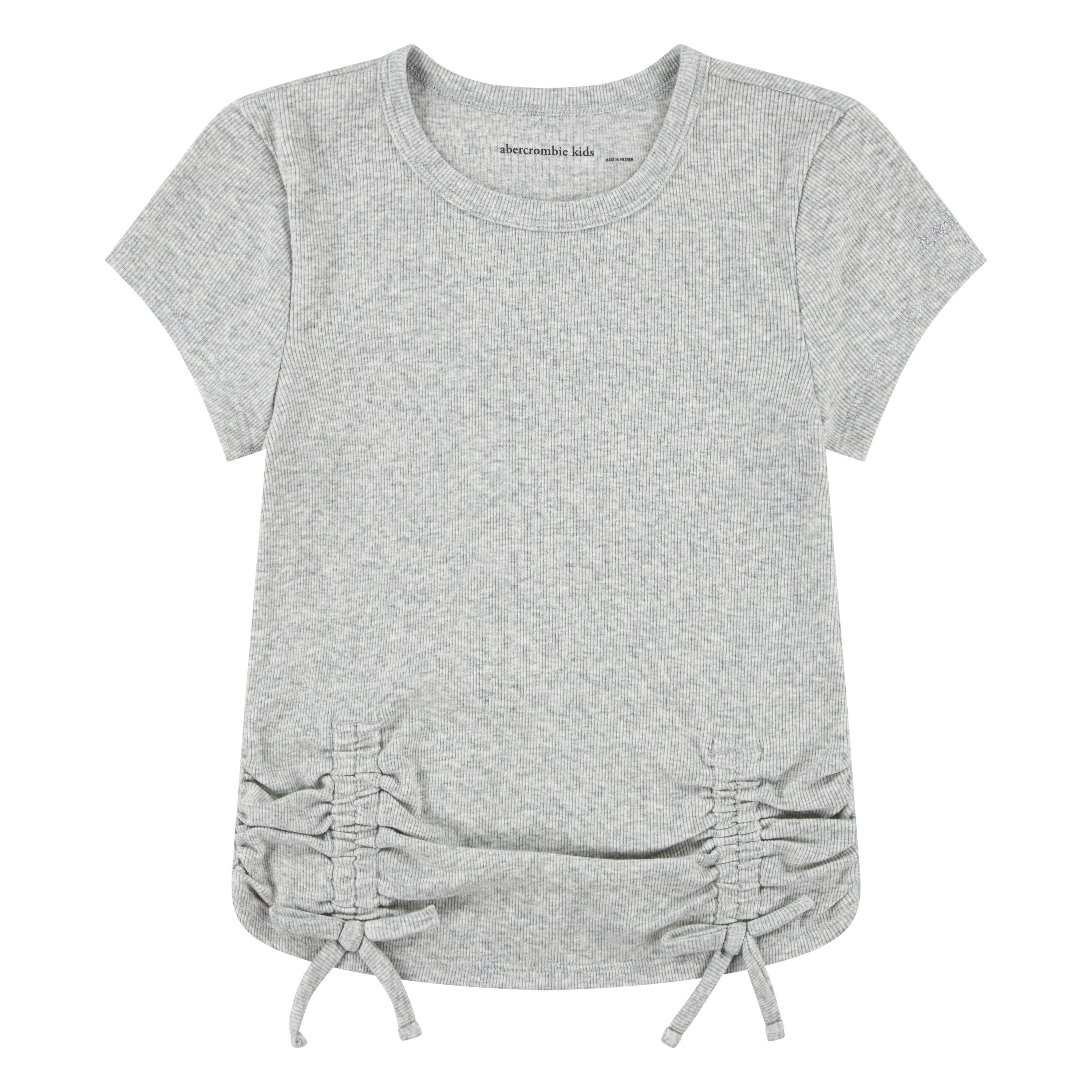 Abercrombie Kids Rundhalsshirt Feinripp, höhenverstellbare Raffung