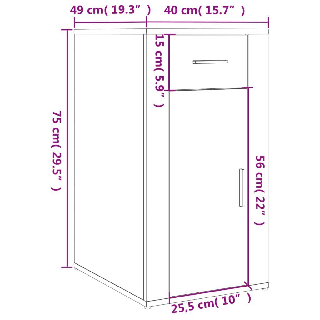 Schreibtisch Sonoma-Eiche vidaXL Eiche | Sonoma Stauraum mit Eiche Schreibtisch Holzwerkstoff Sonoma