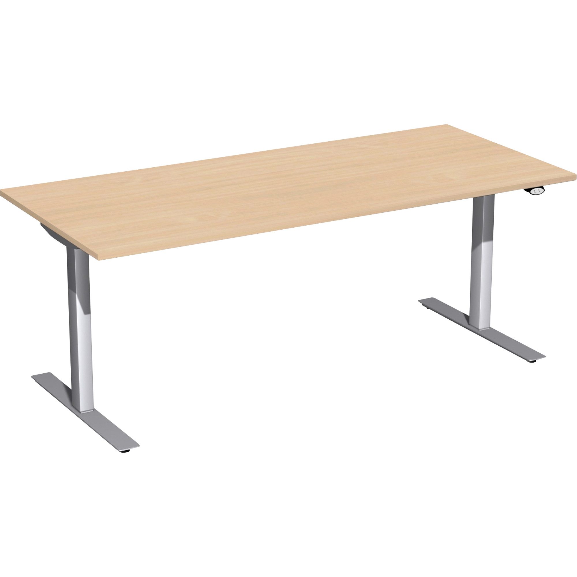 geramöbel Schreibtisch Elektro-Hubtisch S-08F1808-BS 180x80x65-125cm buche/silber
