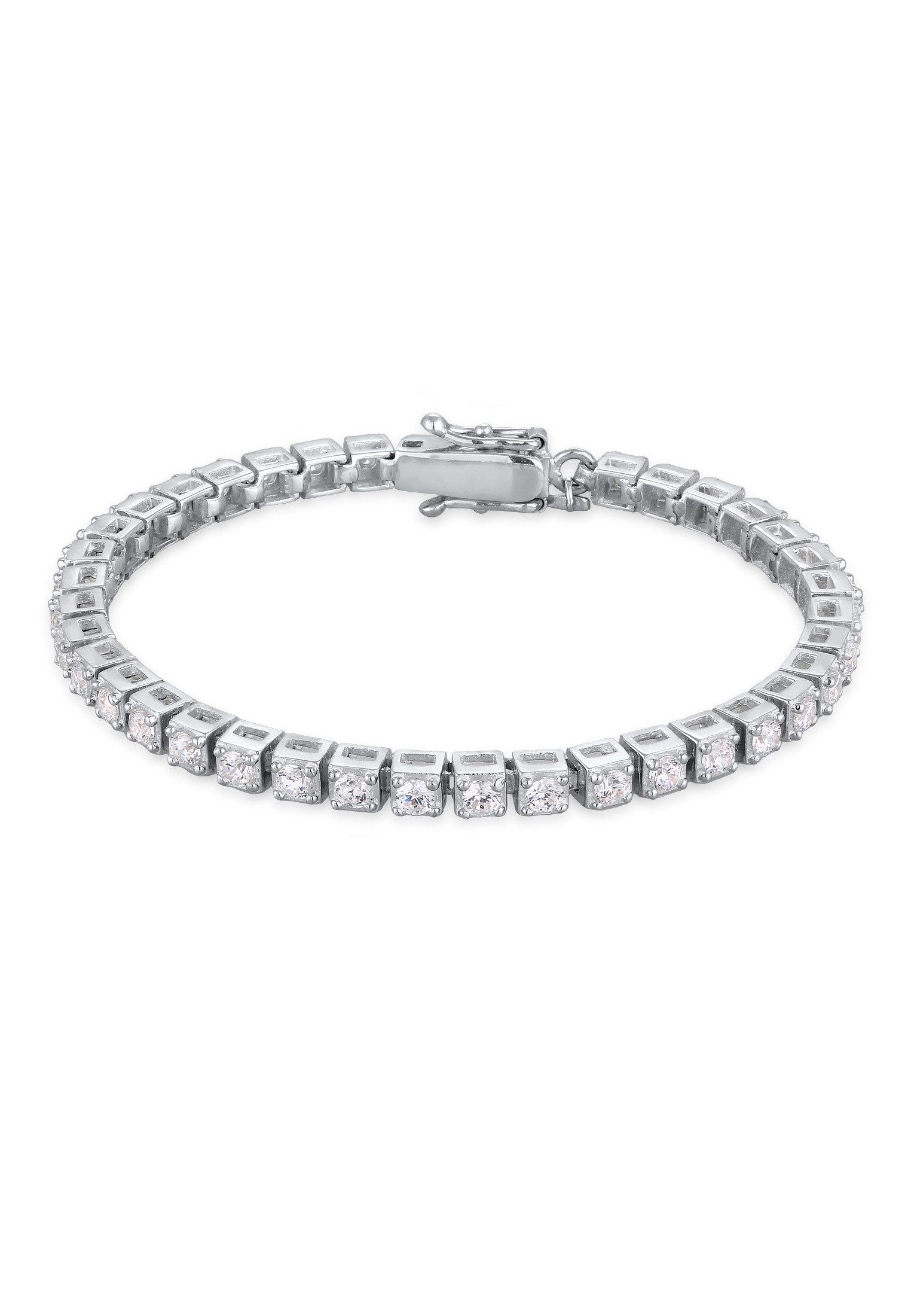Kuzzoi Silberarmband Tennisarmband Zirkonia Weiß 925 Sterling Silber