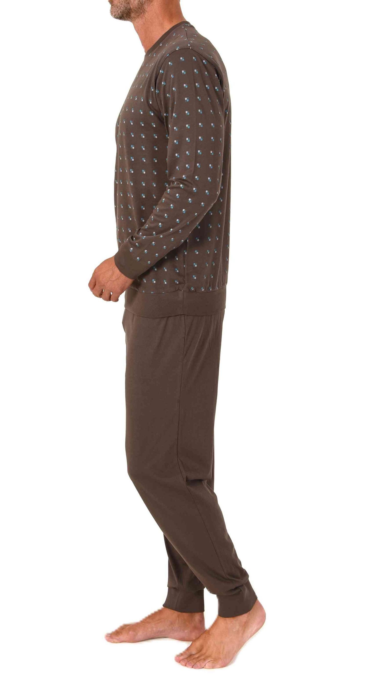 Normann Pyjama Normann Herren Schlafanzug langarm mit Bündchen in edler Optik – Bild 2 von 4