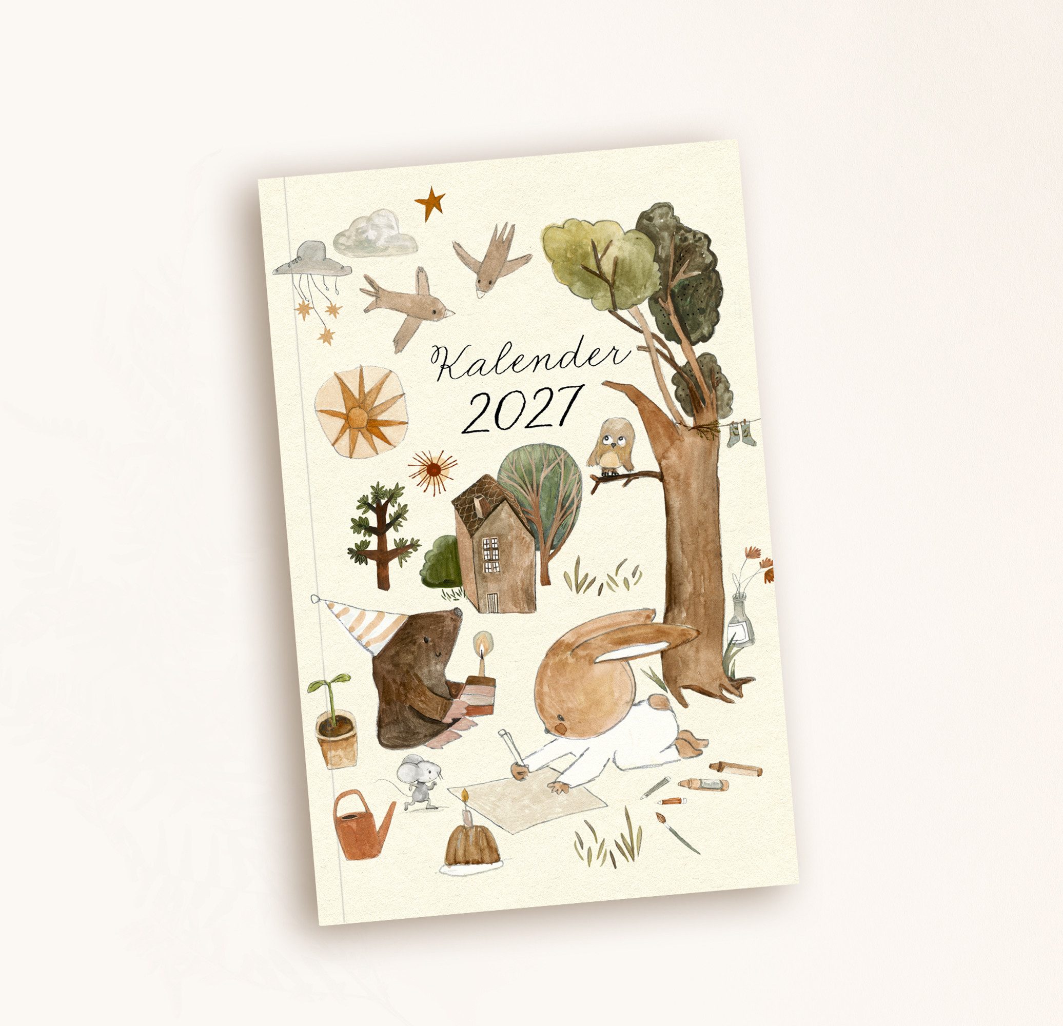Pipapier Taschenkalender 2027, süßer Terminplaner mit vielen Illustrationen, niedliches Design