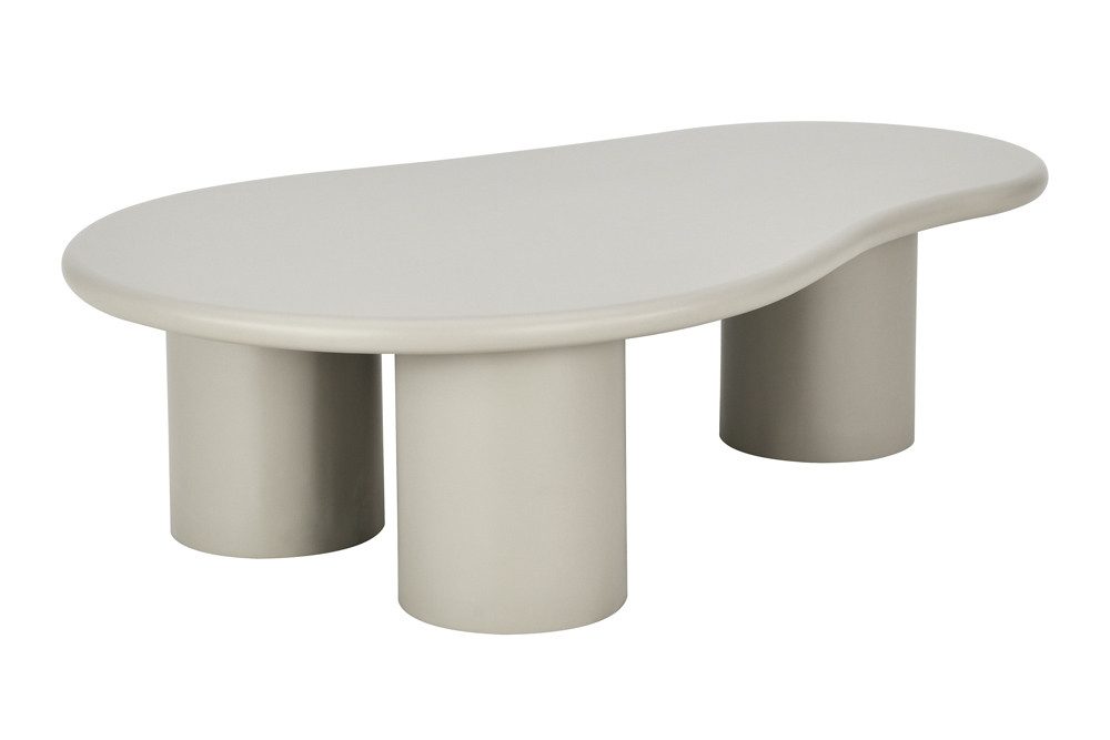 riess-ambiente Couchtisch ORGANIKO 130cm cement greige - MDF, organische Form, Ablagefläche (Einzelartikel, 1-St), Moderner Beistelltisch - ideal f. Wohn- & Schlafzimmer od. Fernsehecke