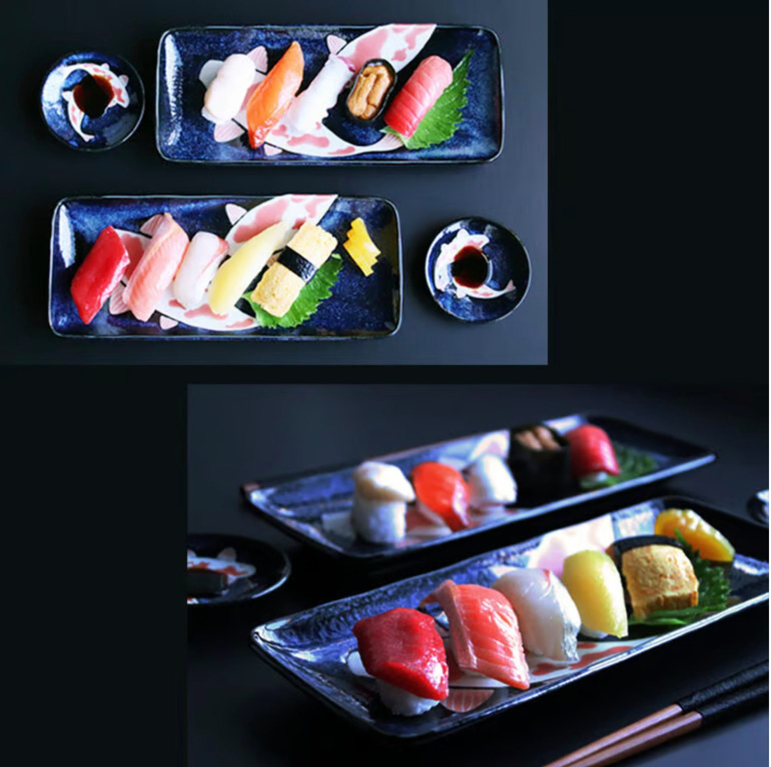 awasaka Sushiteller Made in Japan Nishikigoi Sushi Set, (4 St)