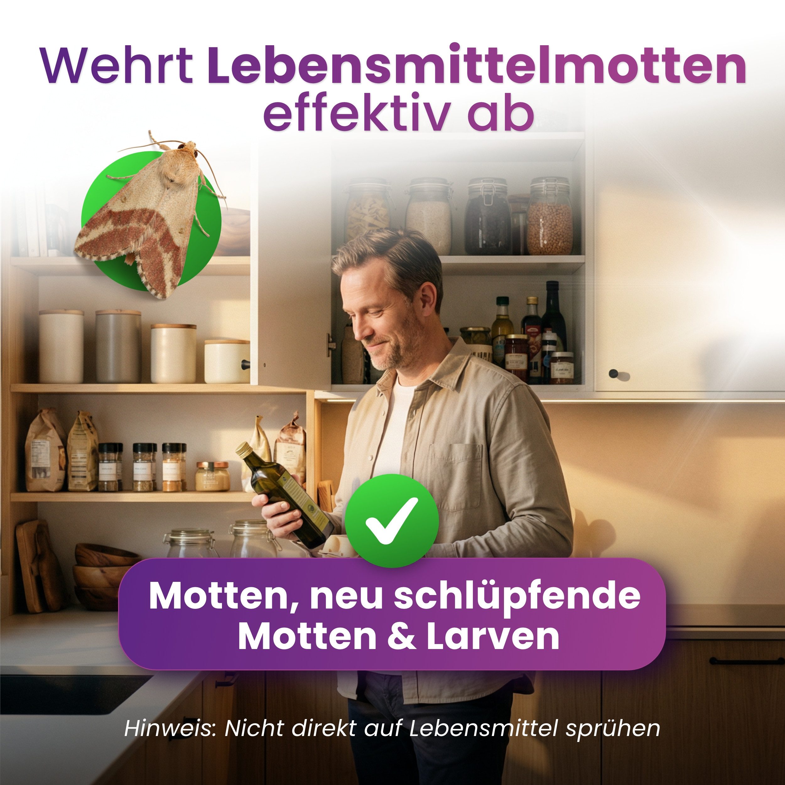 Repellion Insektenspray Mottenspray gegen Kleidermotten & Lebensmittelmotten, hält Motten fern, 500 ml, schnelle Abwehrwirkung, Kleiderschrank & Küche, Made in  – Bild 4 von 5