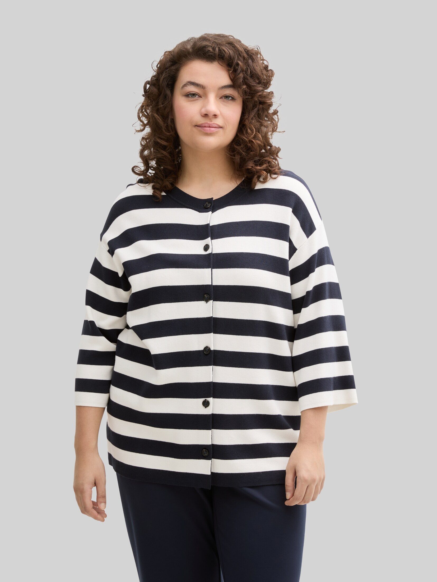 TOM TAILOR PLUS Cardigan Pullover & Strickjacken Plus Size - Cardigan mit Streifenmuster