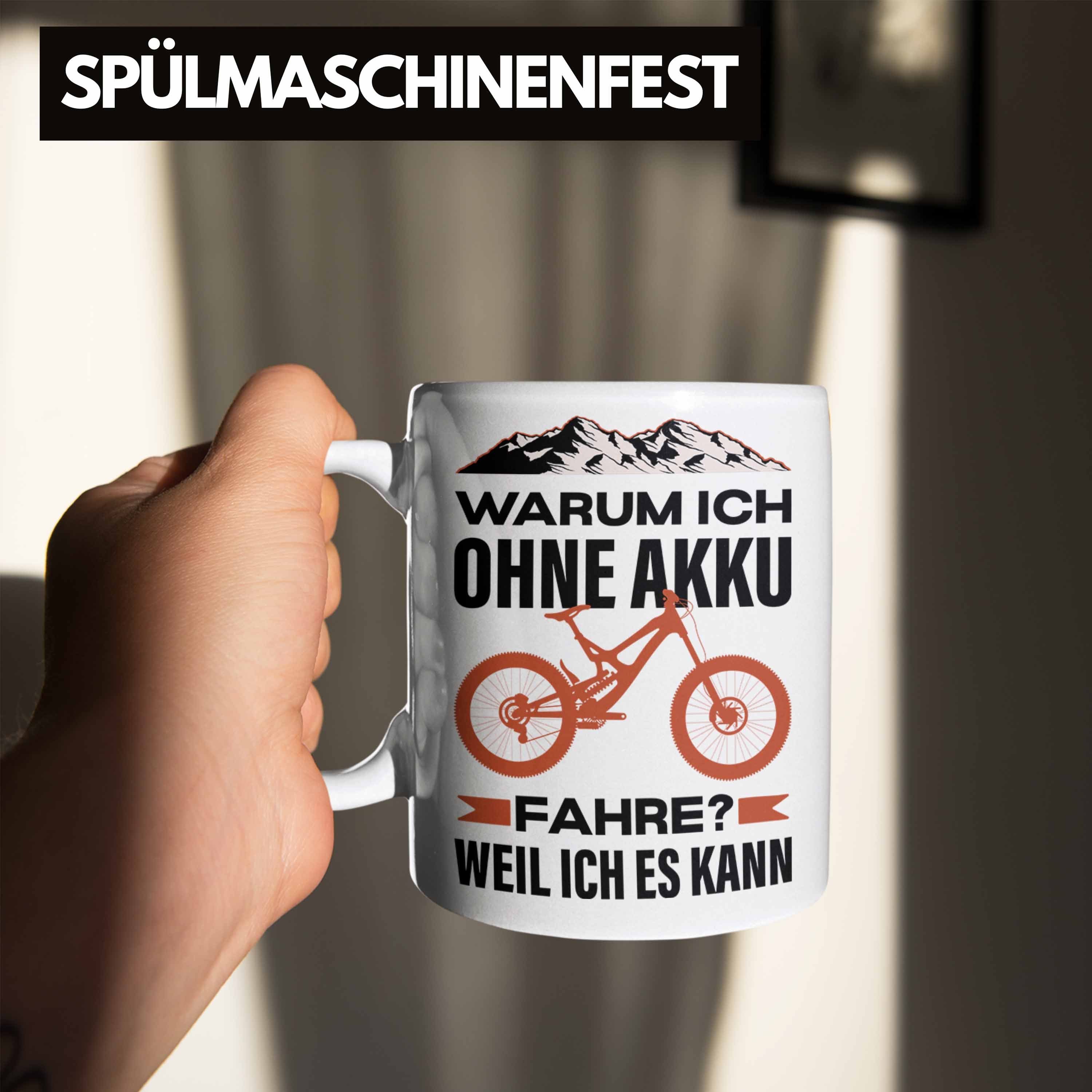 Trendation Tasse Trendation - Fahrradfahrer Radfahrer Mountainbike Geschenk Lustig Tasse mit Geschenkidee Rennrad weiss Spruch