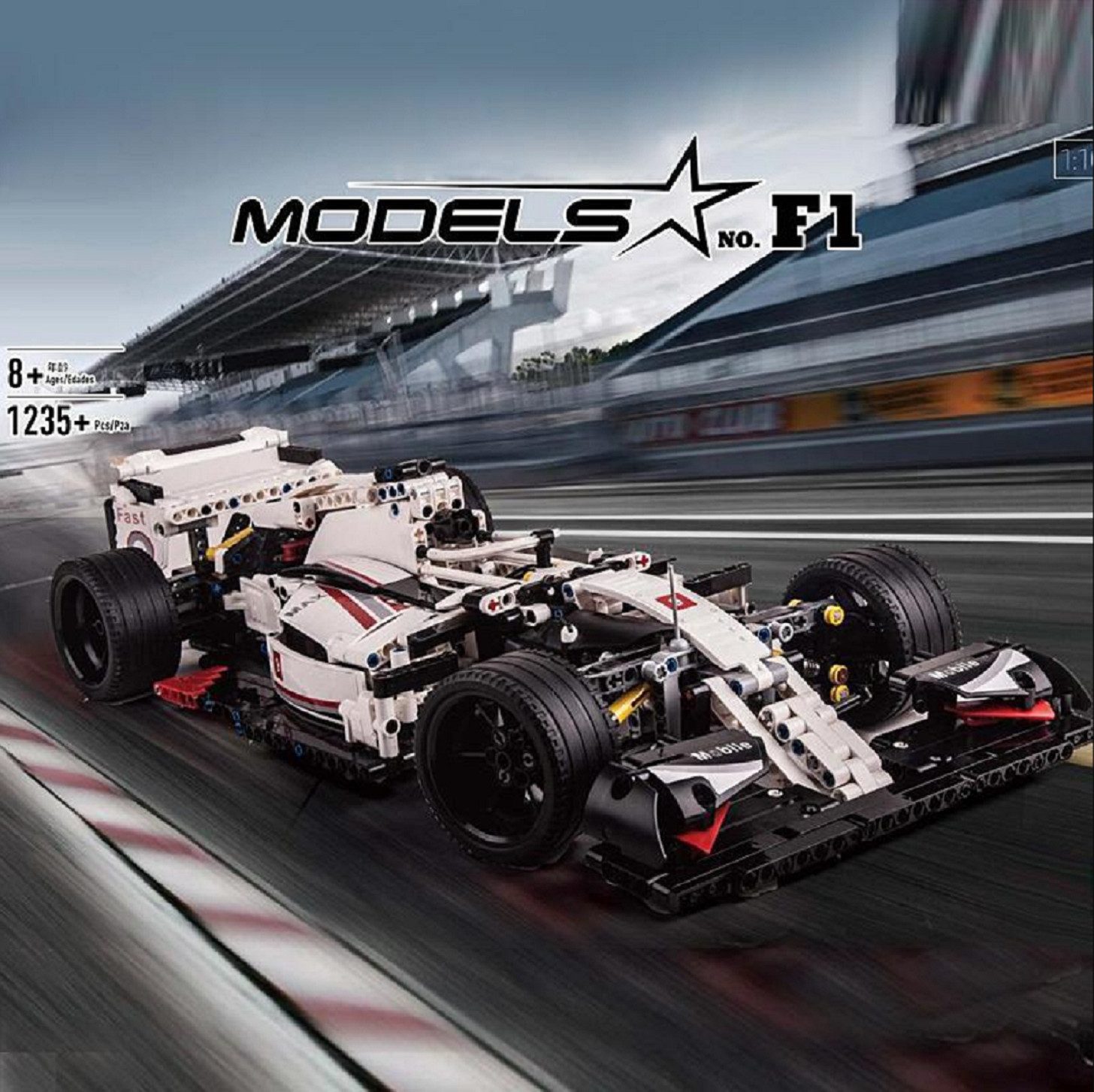 Mould King Mould King 13117 F1 Rennwagen Formel Eins 1.235 Teile Sportwagen Konstruktions-Spielset, (1235 St)