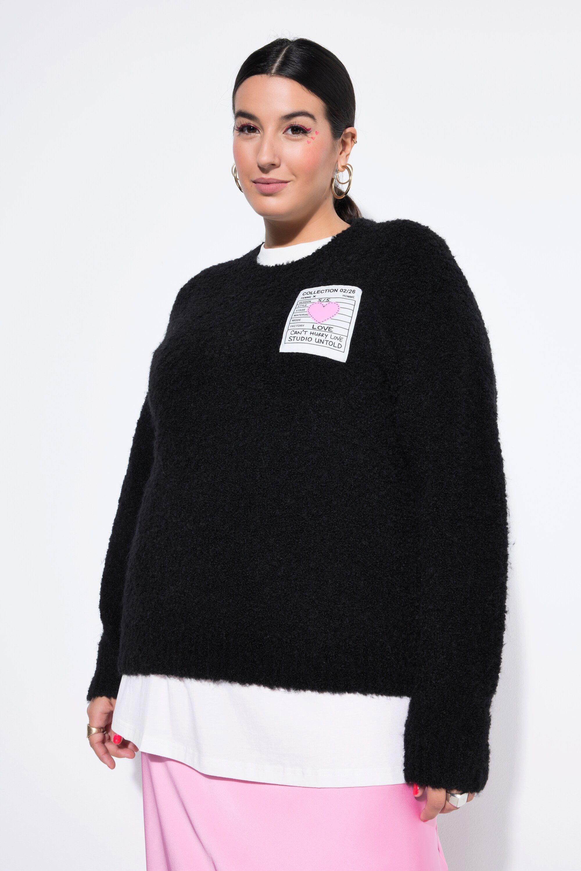 Studio Untold Strickpullover Pullover oversized Patch Langarm