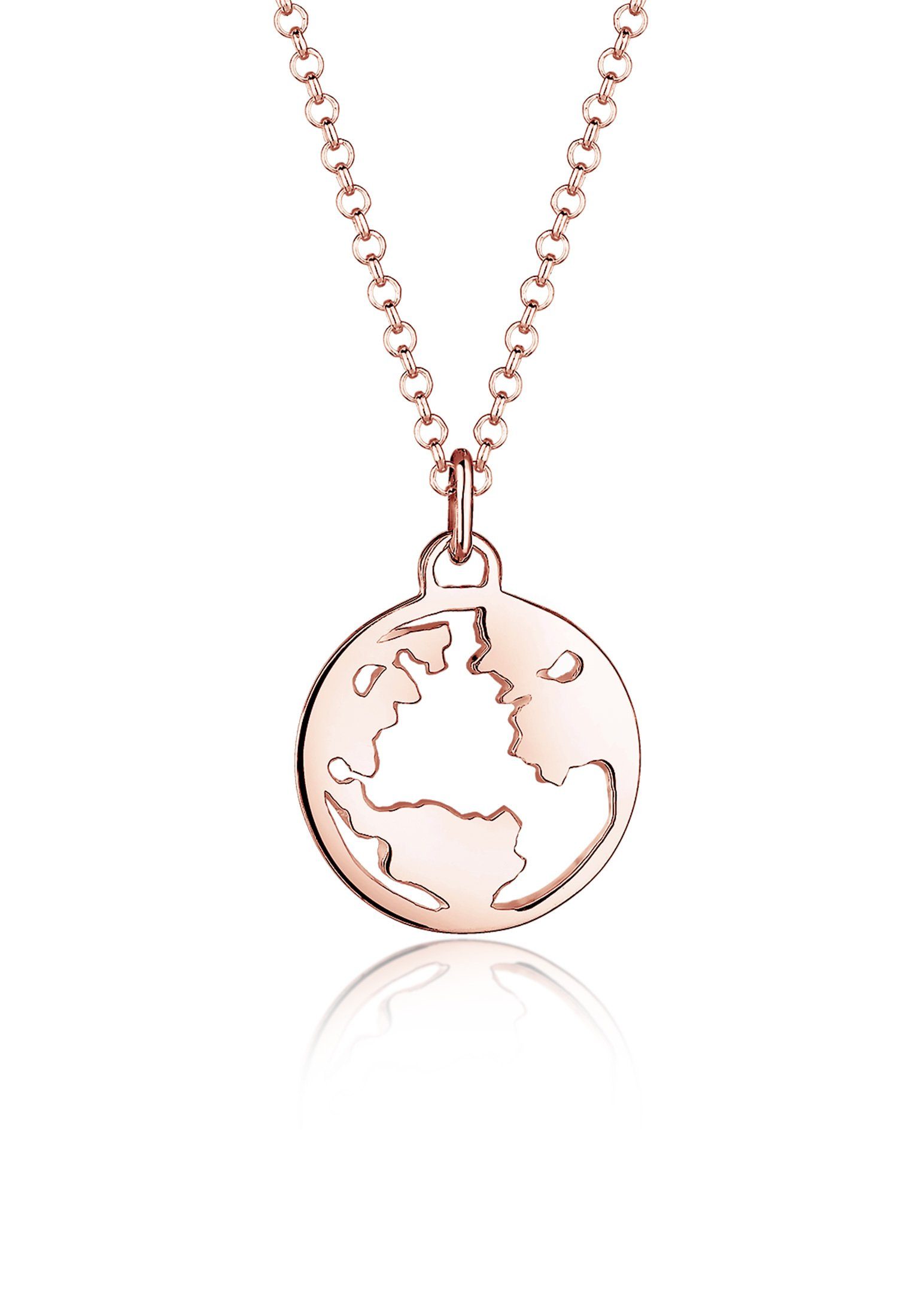 Kette mit Anhänger mit Anhänger Weltkugel Travel 925 Silber