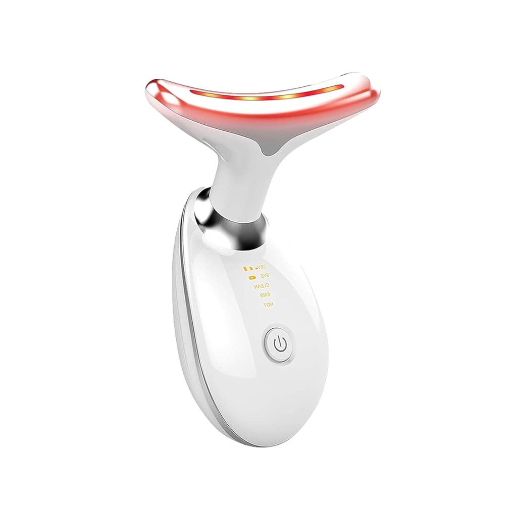 OYAJIA Dermaroller Elektrisches Hals Gesichtsmassagegerät, LED-Modi, EMS-Mikrostrom Face Gegen Falten Beauty Meter, Gesichtspflegegerät Anti-Falten Gerät mehr