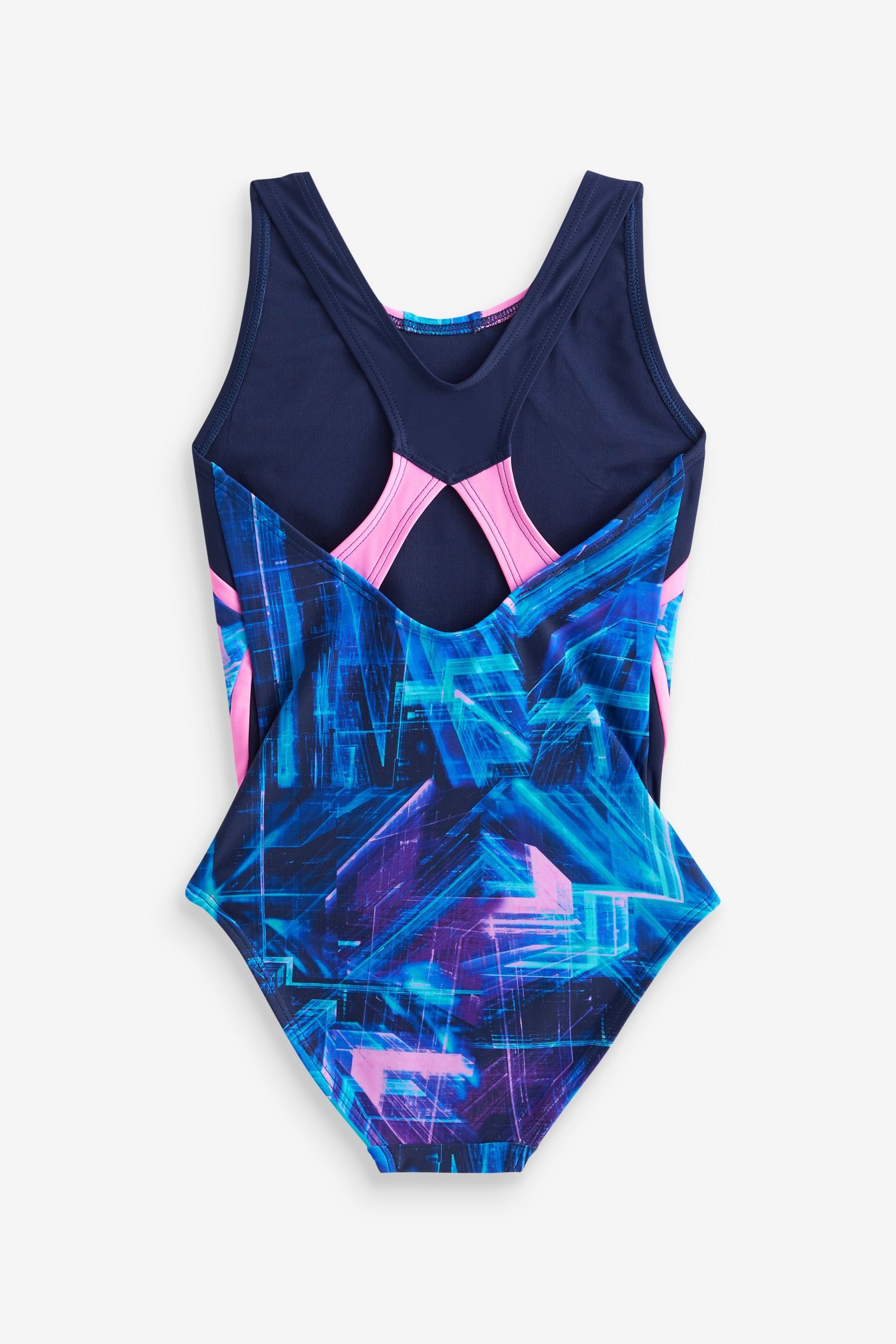 Pink/Purple Geometric Badeanzug (1-St) Next Sportbadeanzug
