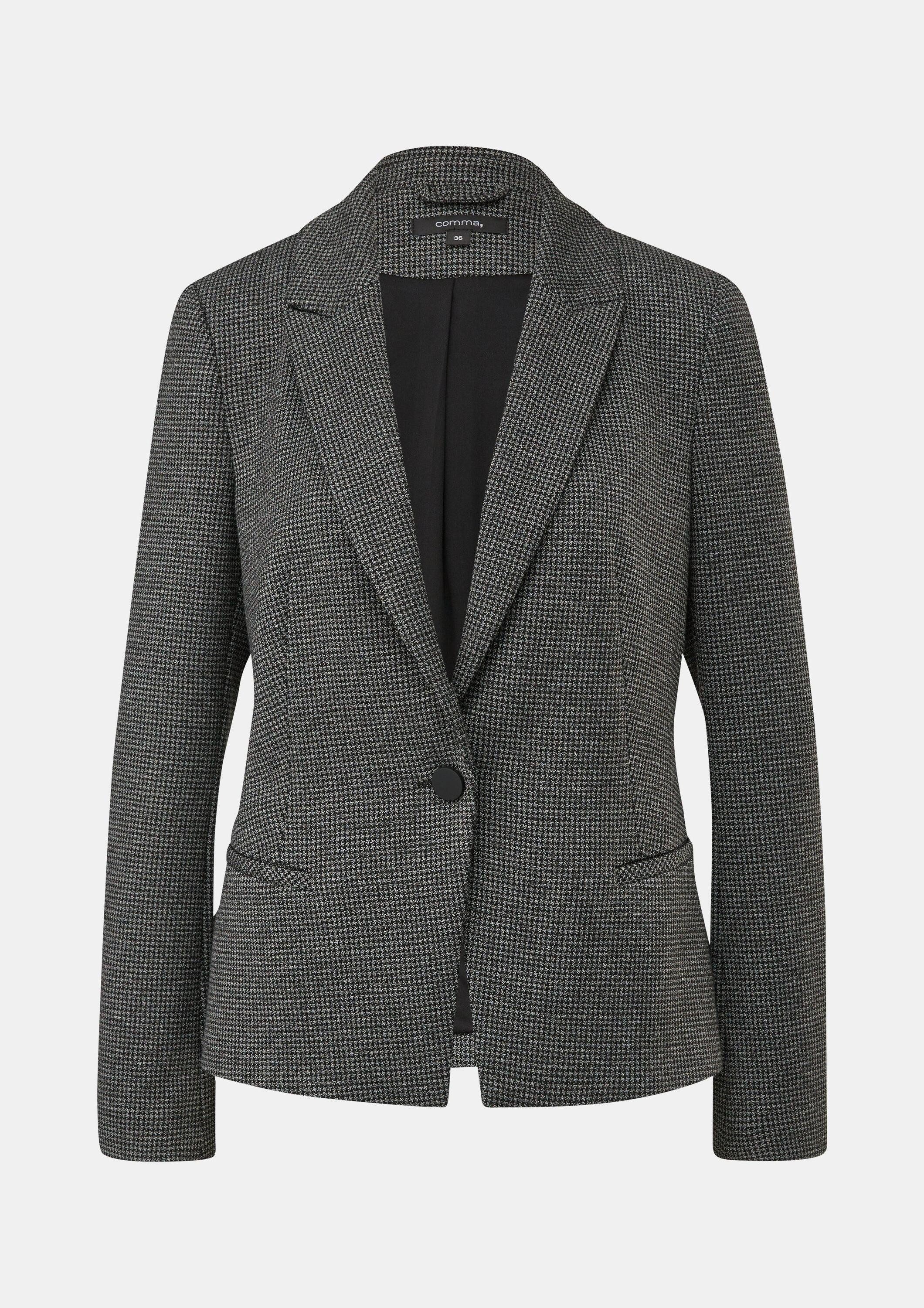 comma Jackenblazer Indoor-Blazer Blazer mit Pepita-Muster