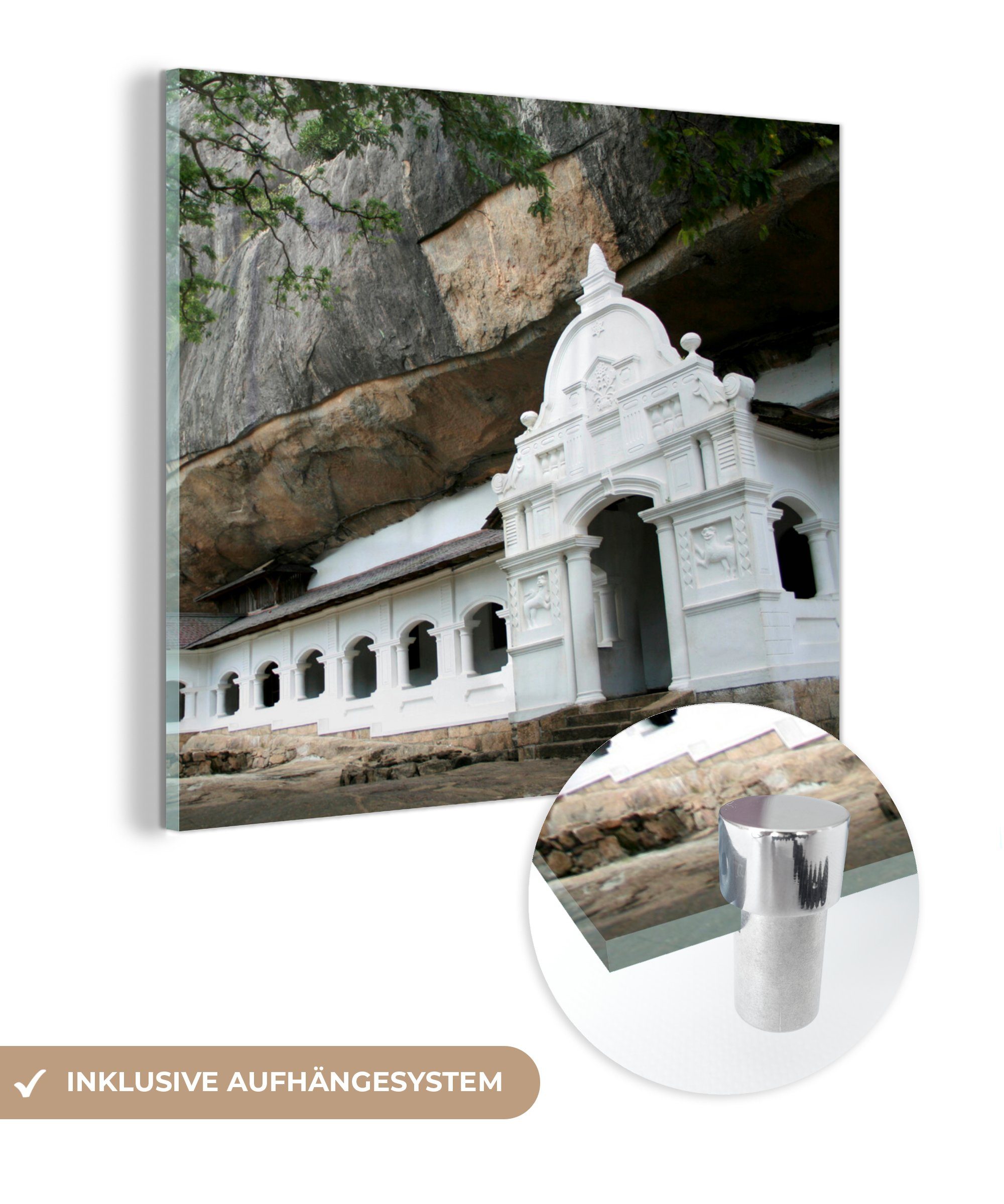 Foto Acrylglasbild Zahns Felsen, Glas einem Wandbild Tempel Bilder - auf des Wanddekoration auf Glas - St), Glasbilder - MuchoWow unter (1