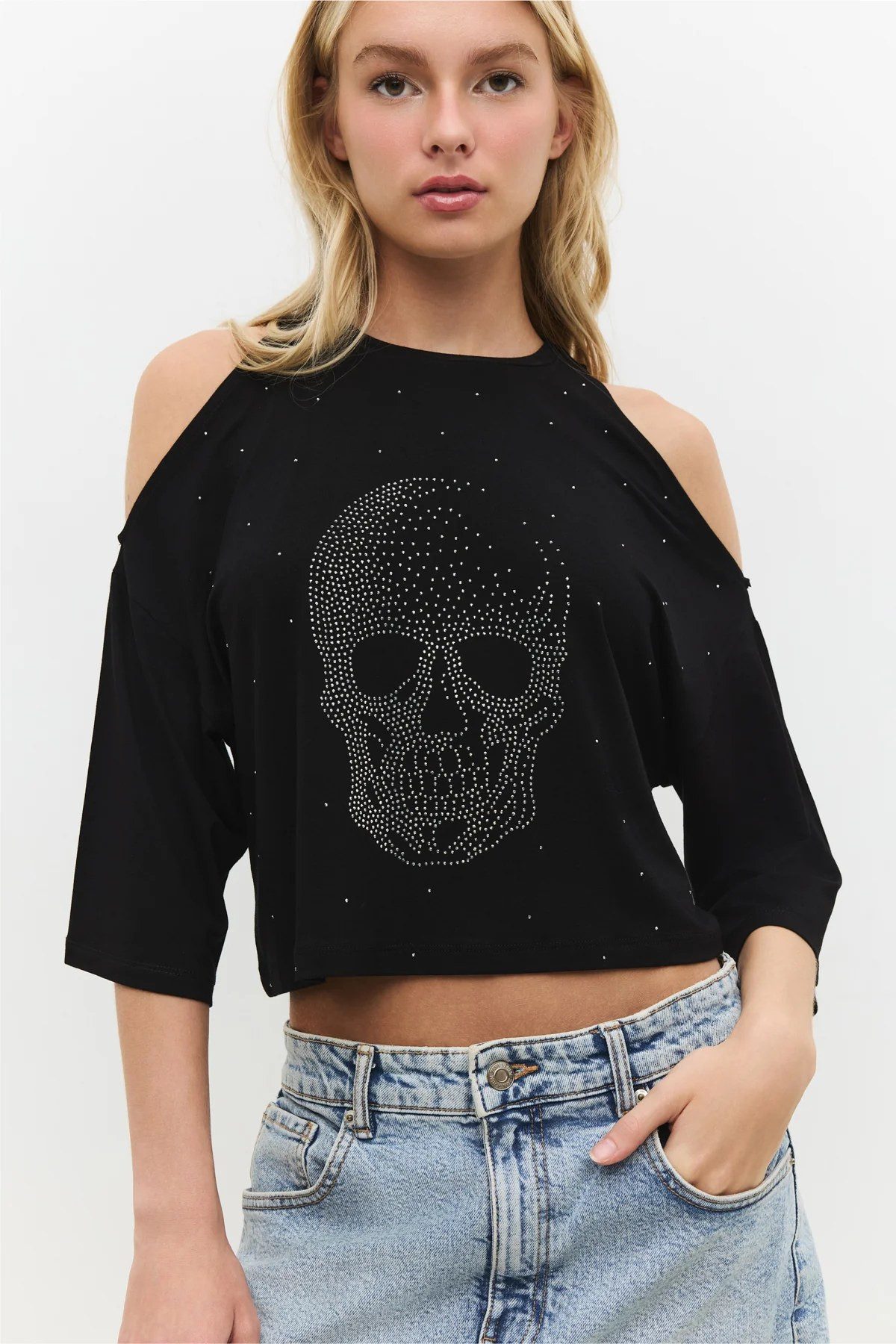 No Matter What T-Shirt bedrucktes schulterfreies T-Shirt