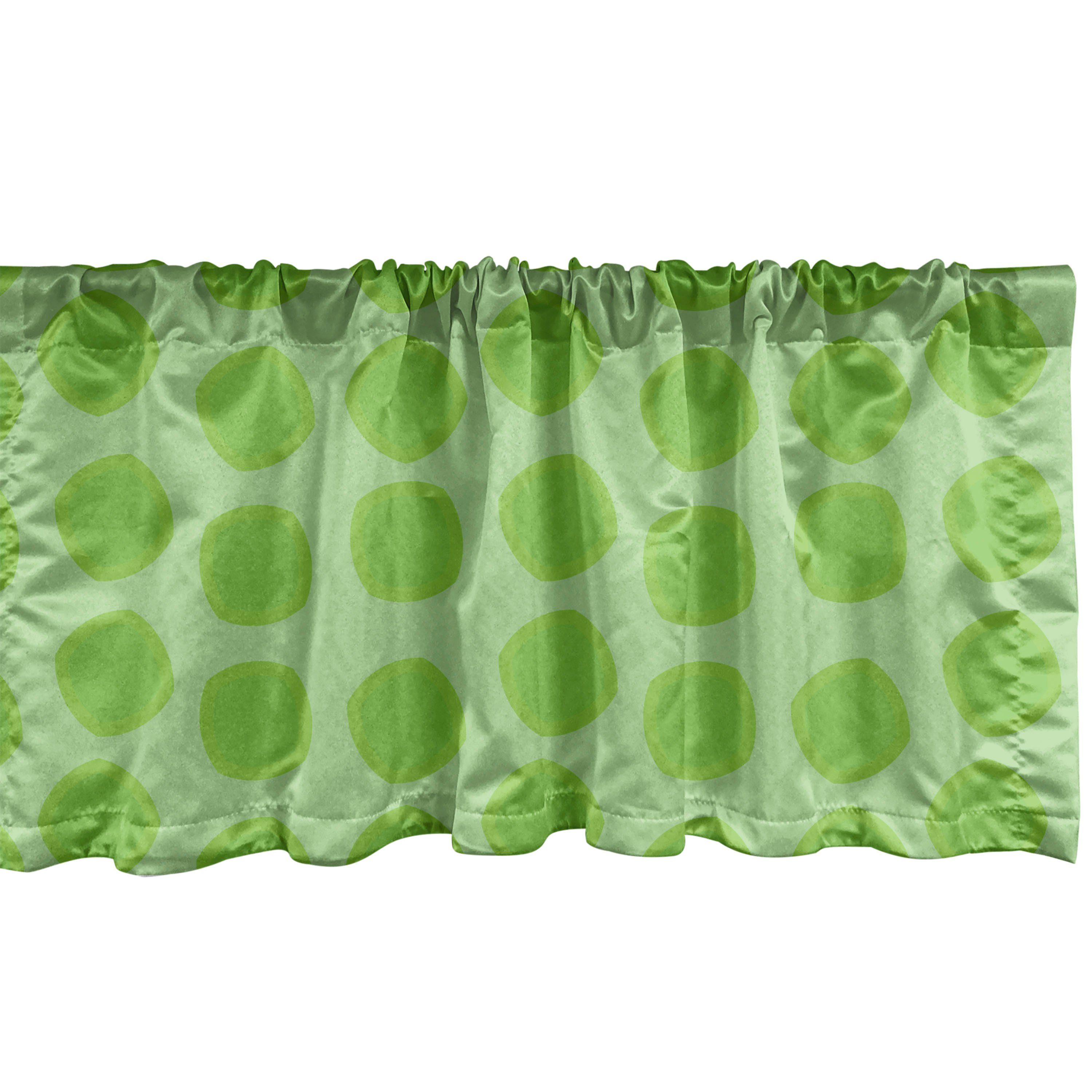 Scheibengardine Vorhang Volant für Küche Schlafzimmer Dekor mit Stangentasche, Abakuhaus, Microfaser, Lime Green einfache geometrische