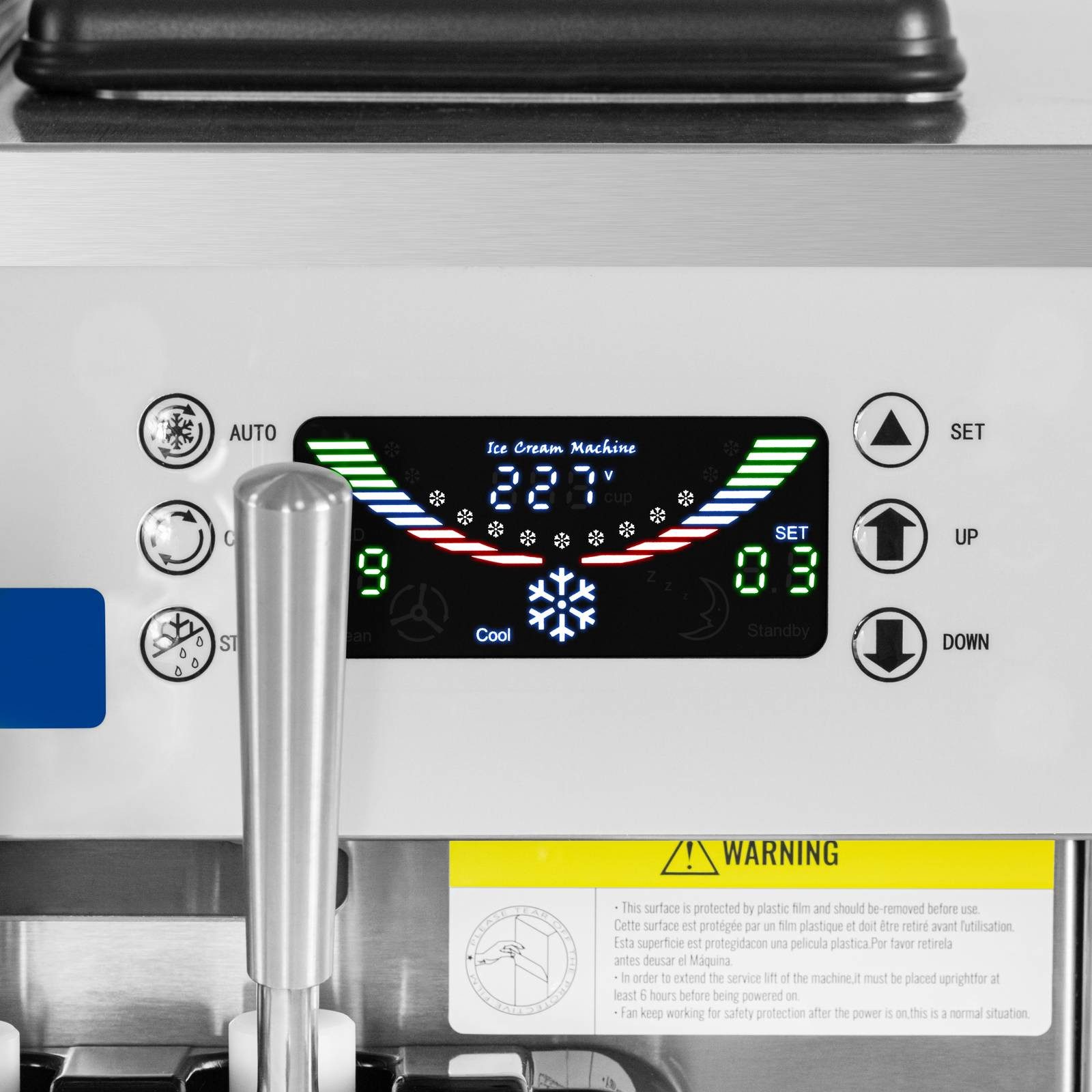 Royal Catering Eismaschine Soft serve ice cream machine - 18 l/h - 1500 W - 2 flavours + mix of b, 1500 W
