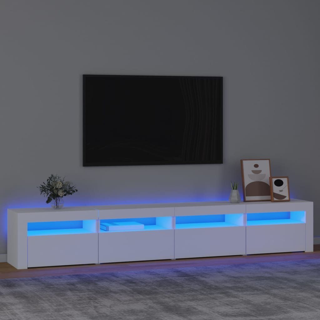 vidaXL TV-Schrank TV-Schrank mit LED-Leuchten Weiß 240x35x40 cm (1-St)