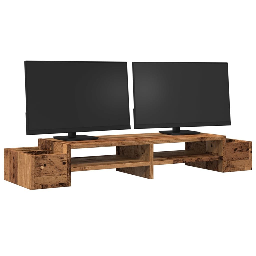 vidaXL Computertisch Monitorständer mit Stauraum Altholz-Optik günstig online kaufen