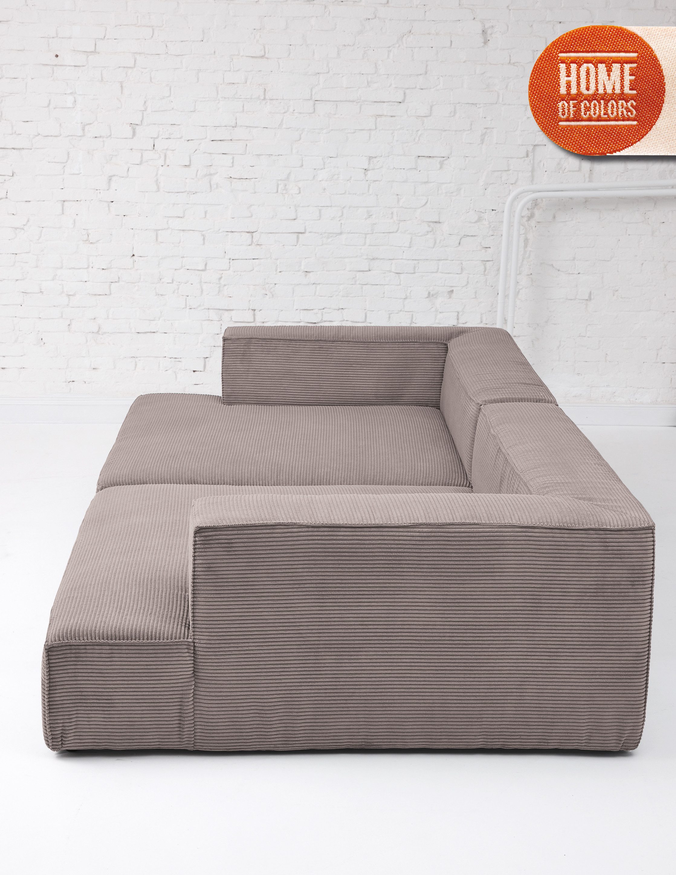 HOME OF COLORS Big-Sofa BIG CUBE – das kubische Megasofa mit extra-tiefem, soften Sitzgefühl, in weichem Cordstoff und vielen schönen Farben