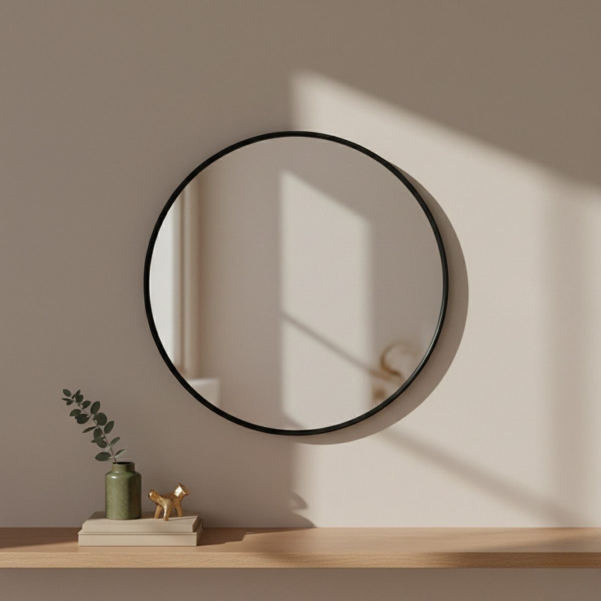 EDAXO Wandspiegel Runder Wandspiegel LØOP, Ø 60 cm, Splitterschutzfolie