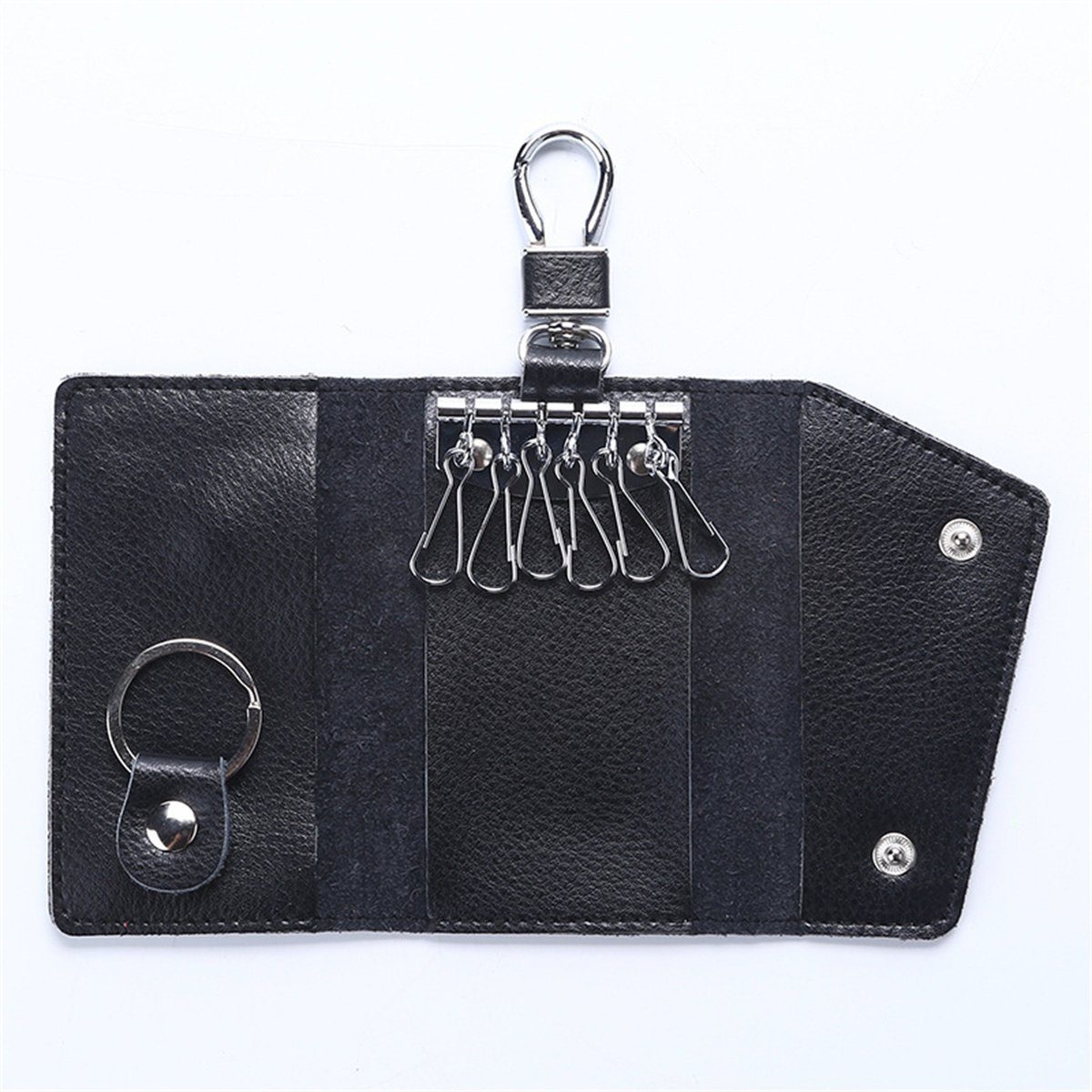 Schlüsseltasche Schlüsseltasche Schaffell(2er-Pack), Schwarz TUABUR Geldbörse Handgewebte Kurze aus