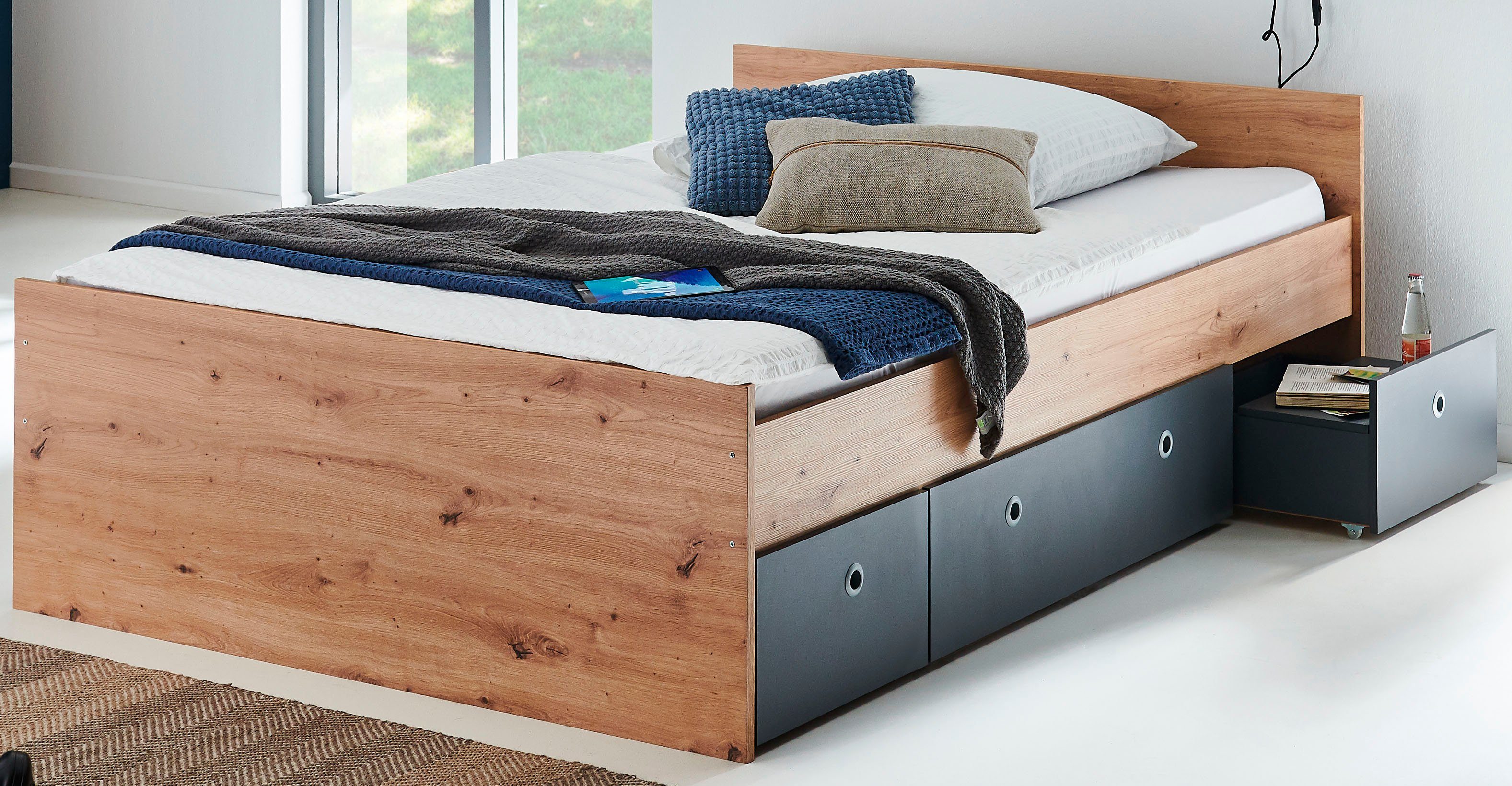 arthur berndt Stauraumbett Alessio, mit Melamin-Oberfläche, Schubkästen opt günstig online kaufen