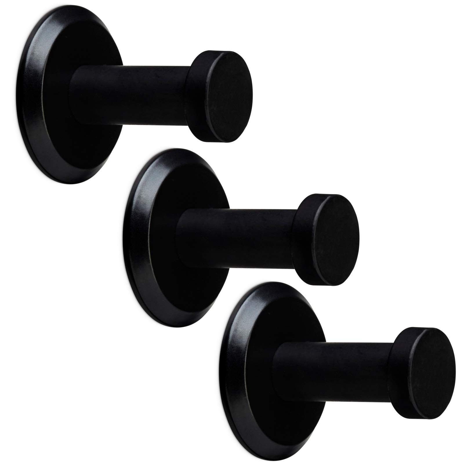 SO-TECH® Kleiderhaken Garderobenhaken TALEA Edelstahl massiv inkl. Montagematerial, (3-St), Ø 10 / 15 mm, Länge 30 mm, Gesamtlänge 33 mm, schwarz matt