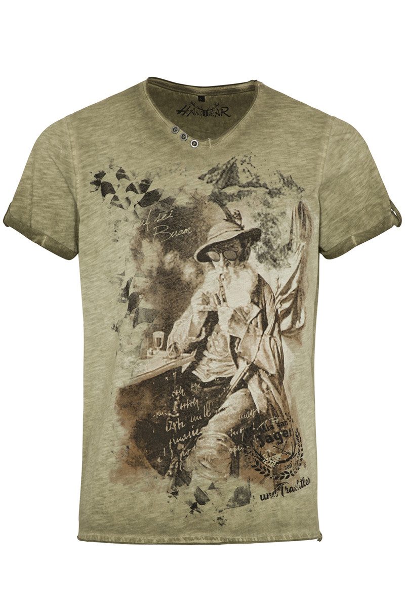 Trachtenshirt Trachtenshirt Herren - THEO - beige, oliv
