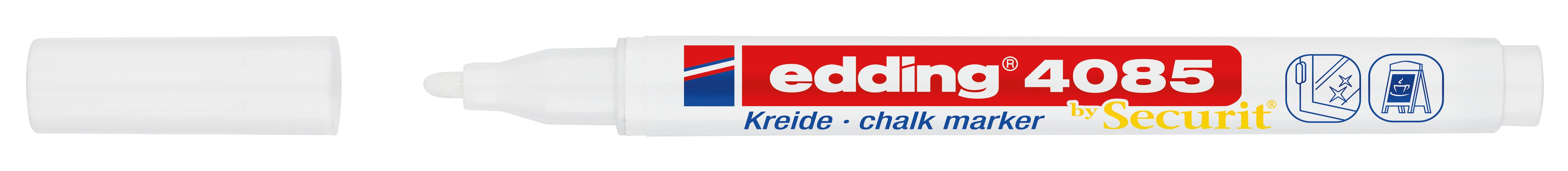 edding Permanentmarker Edding 4085-049 4085 Kreidemarker - 1 - 2 mm, weiß