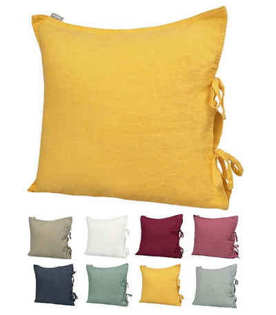 Kissenbezug Leinen, beties (1 Stück), Leinen Kissenhülle ca. 40x40 cm (zitronen-gelb)