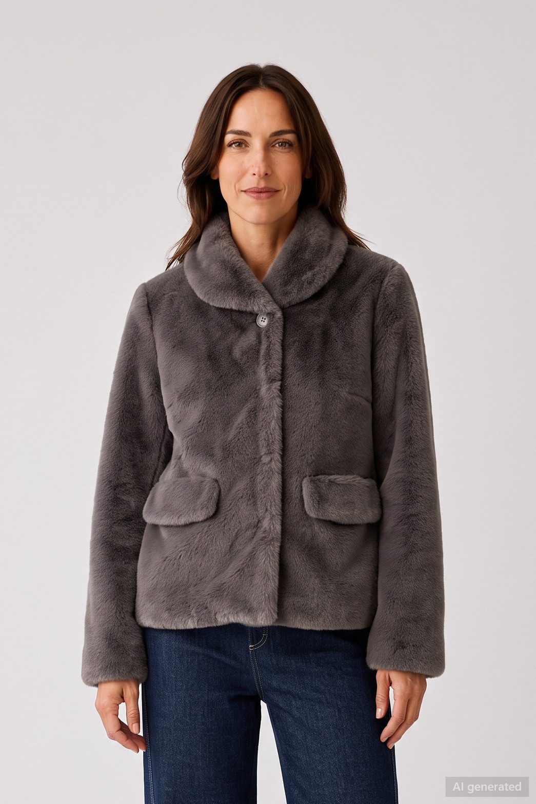 Barbara Lebek Fellimitatjacke warme Winterjacke mit weichem Stoff für kalte Tage