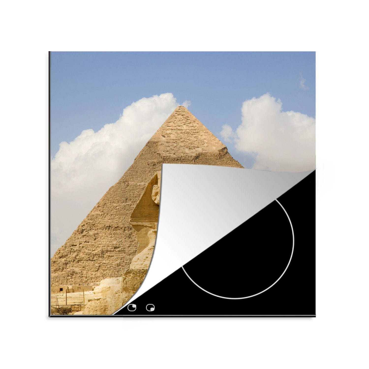 MuchoWow Herdblende-/Abdeckplatte Pyramide bei Tageslicht, Vinyl, (1 tlg), 78x78 cm, Ceranfeldabdeckung, Arbeitsplatte für küche