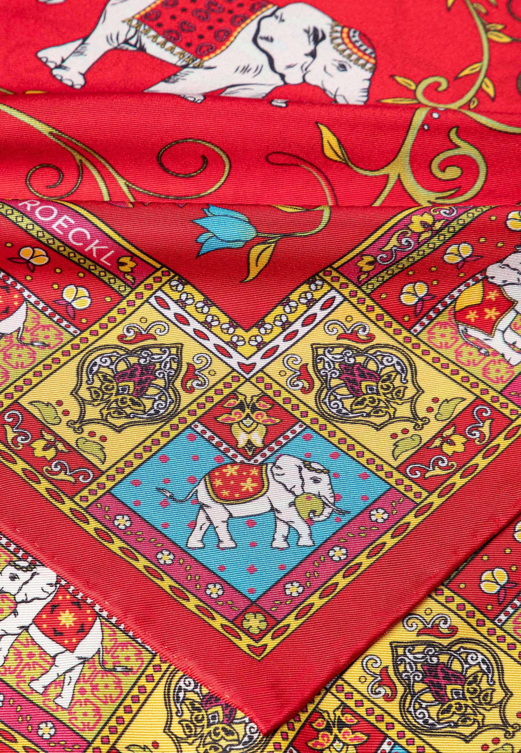 Roeckl Nickituch LUCKY ELEPHANT, Nicki Seidentuch mit Elefanten Print