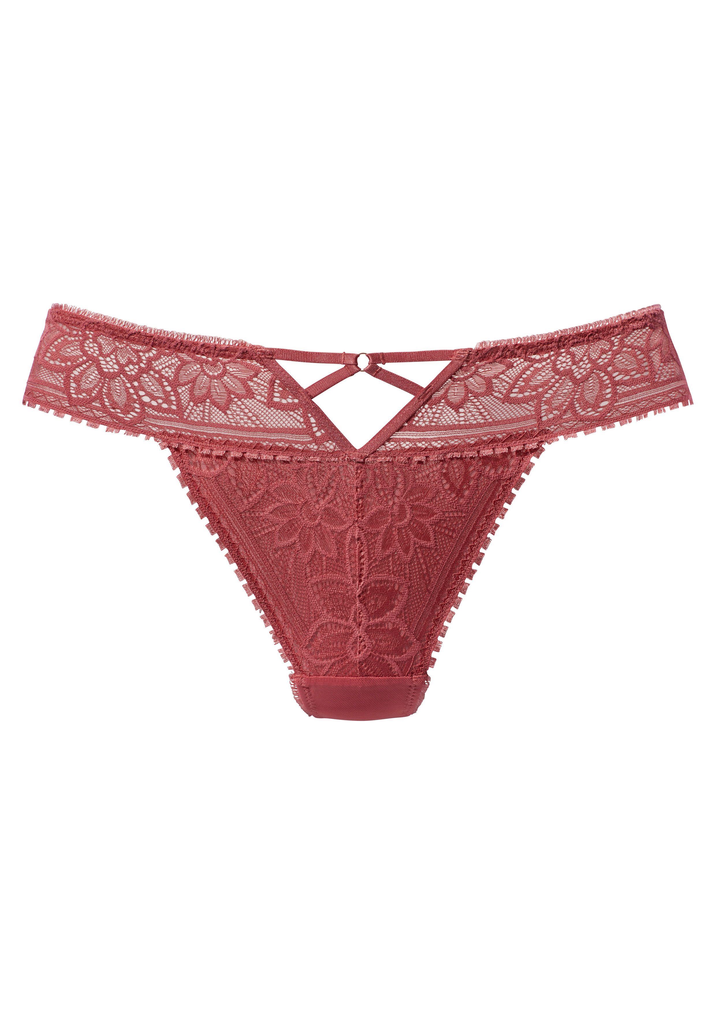 LASCANA String mit edlem Cut-Out aus floraler Jacquardspitze. € 16,99