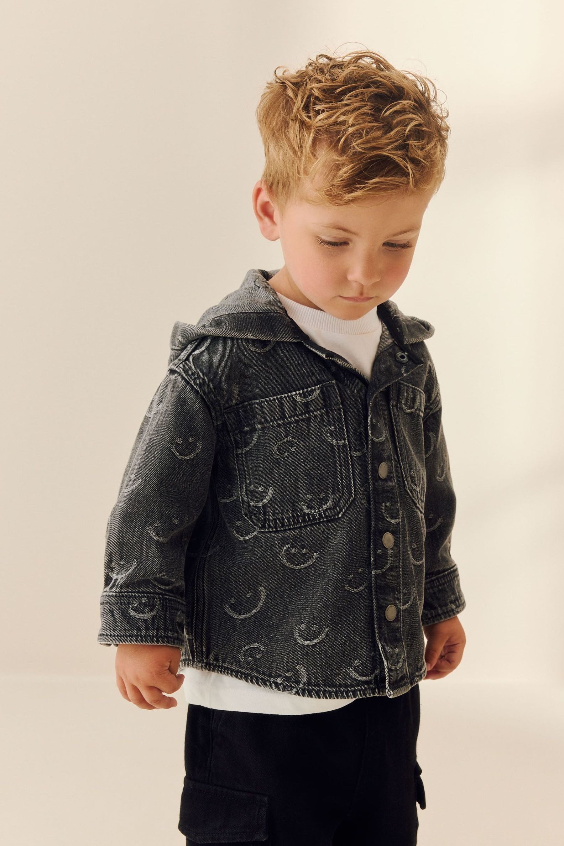 Jeanshemd Denim-Kapuzenhemdjacke