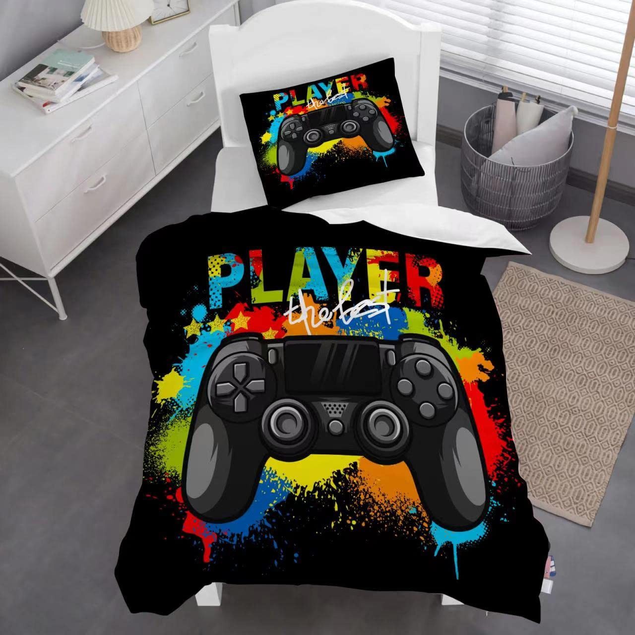 YI Kinderbettwäsche Gamepad Bettbezug-Set Spieler Bettwäsche günstig online kaufen