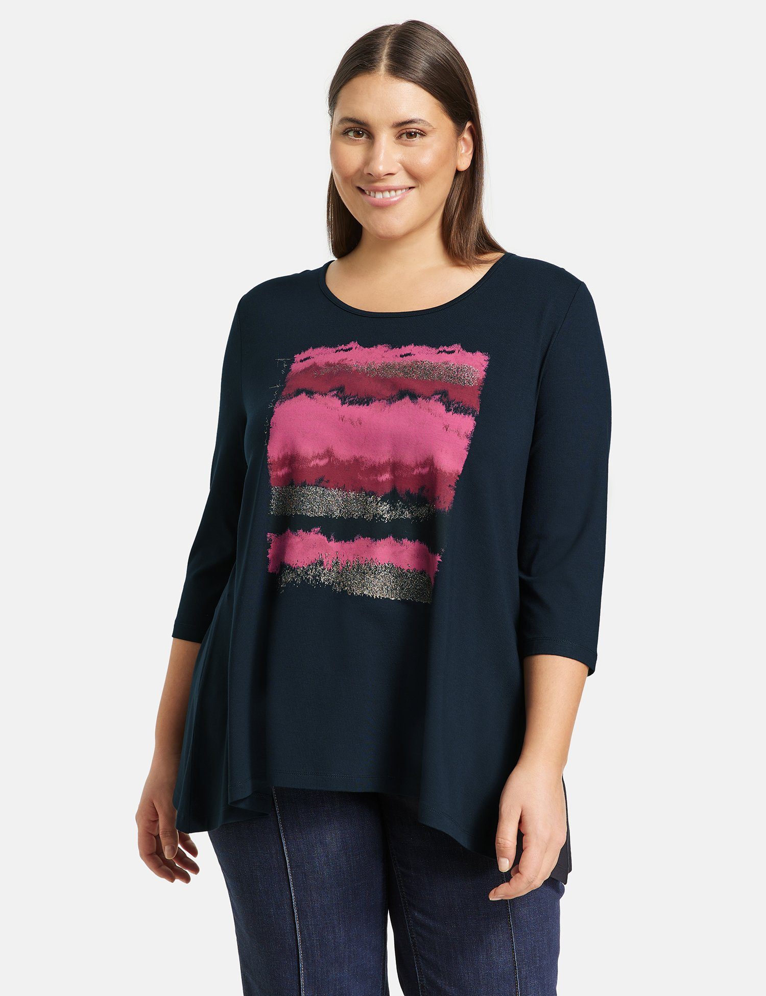 Samoon 3/4-Arm-Shirt Legeres 3/4 Arm Shirt mit Frontprint